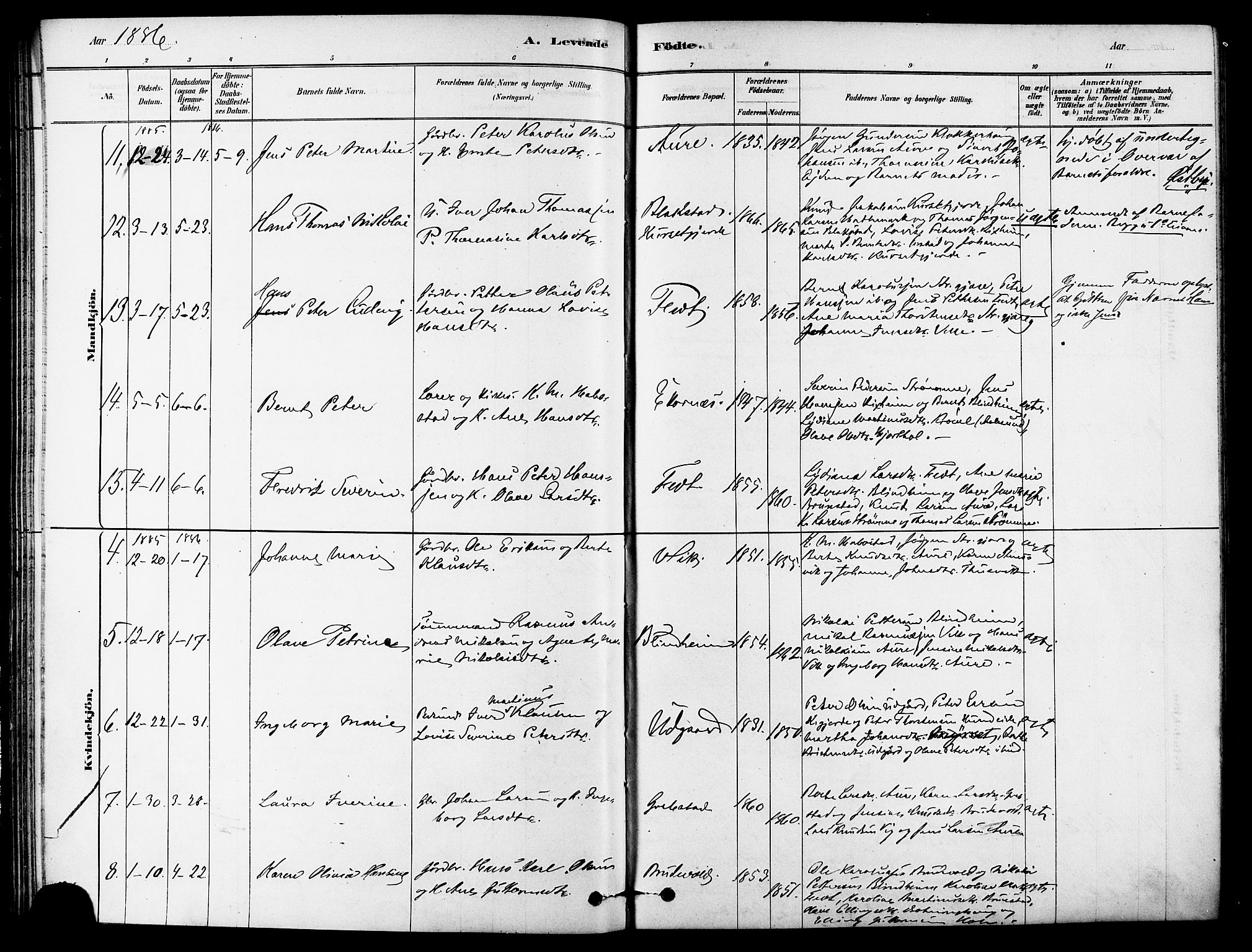 Ministerialprotokoller, klokkerbøker og fødselsregistre - Møre og Romsdal, AV/SAT-A-1454/523/L0334: Parish register (official) no. 523A01, 1878-1891