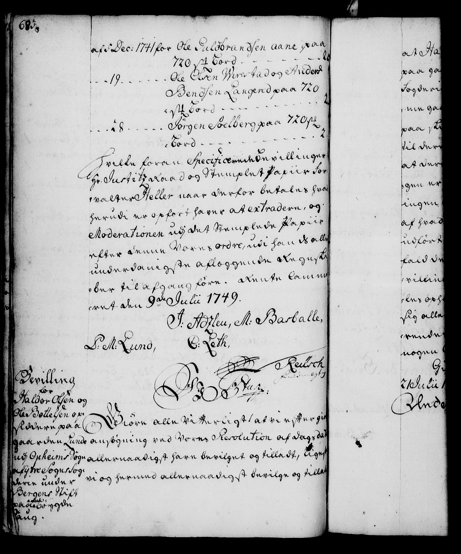 Rentekammeret, Kammerkanselliet, RA/EA-3111/G/Gg/Gga/L0005: Norsk ekspedisjonsprotokoll med register (merket RK 53.5), 1741-1749, p. 683