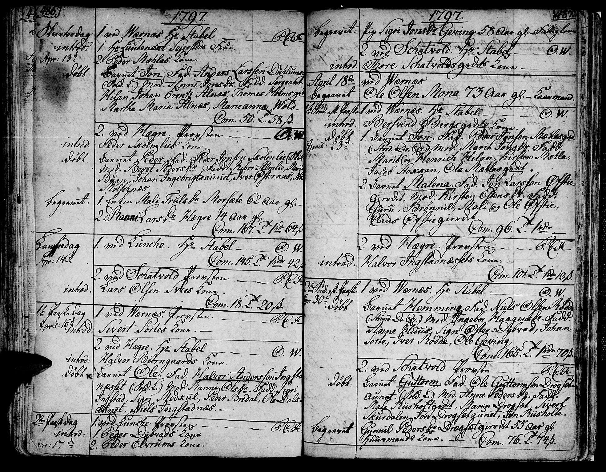 Ministerialprotokoller, klokkerbøker og fødselsregistre - Nord-Trøndelag, SAT/A-1458/709/L0059: Parish register (official) no. 709A06, 1781-1797, p. 486-487