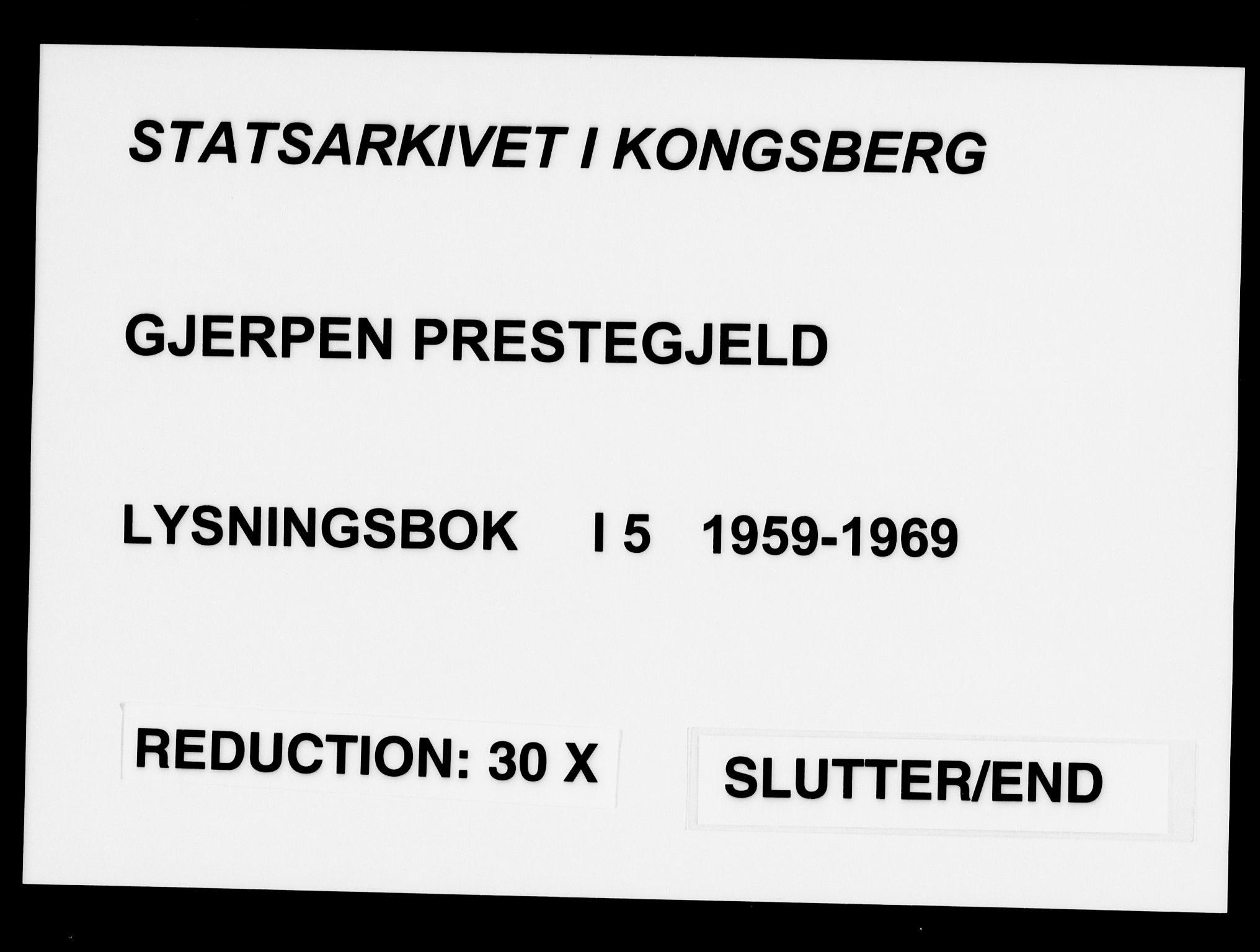 Gjerpen kirkebøker, SAKO/A-265/H/Ha/L0005: Banns register no. I 5, 1959-1969