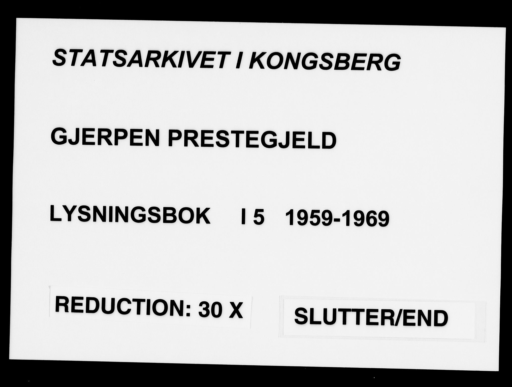 Gjerpen kirkebøker, AV/SAKO-A-265/H/Ha/L0005: Banns register no. I 5, 1959-1969