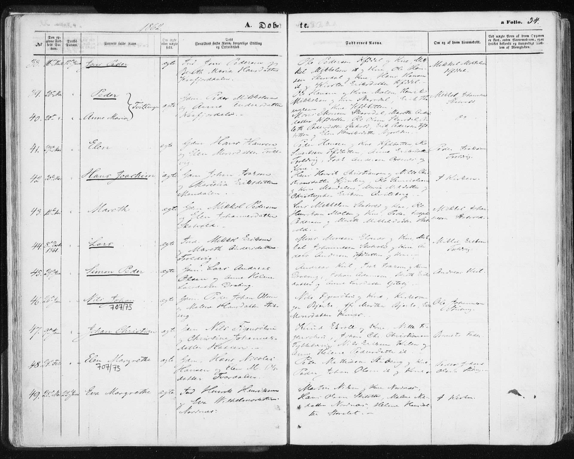 Lyngen sokneprestembete, AV/SATØ-S-1289/H/He/Hea/L0005kirke: Parish register (official) no. 5, 1859-1869, p. 34