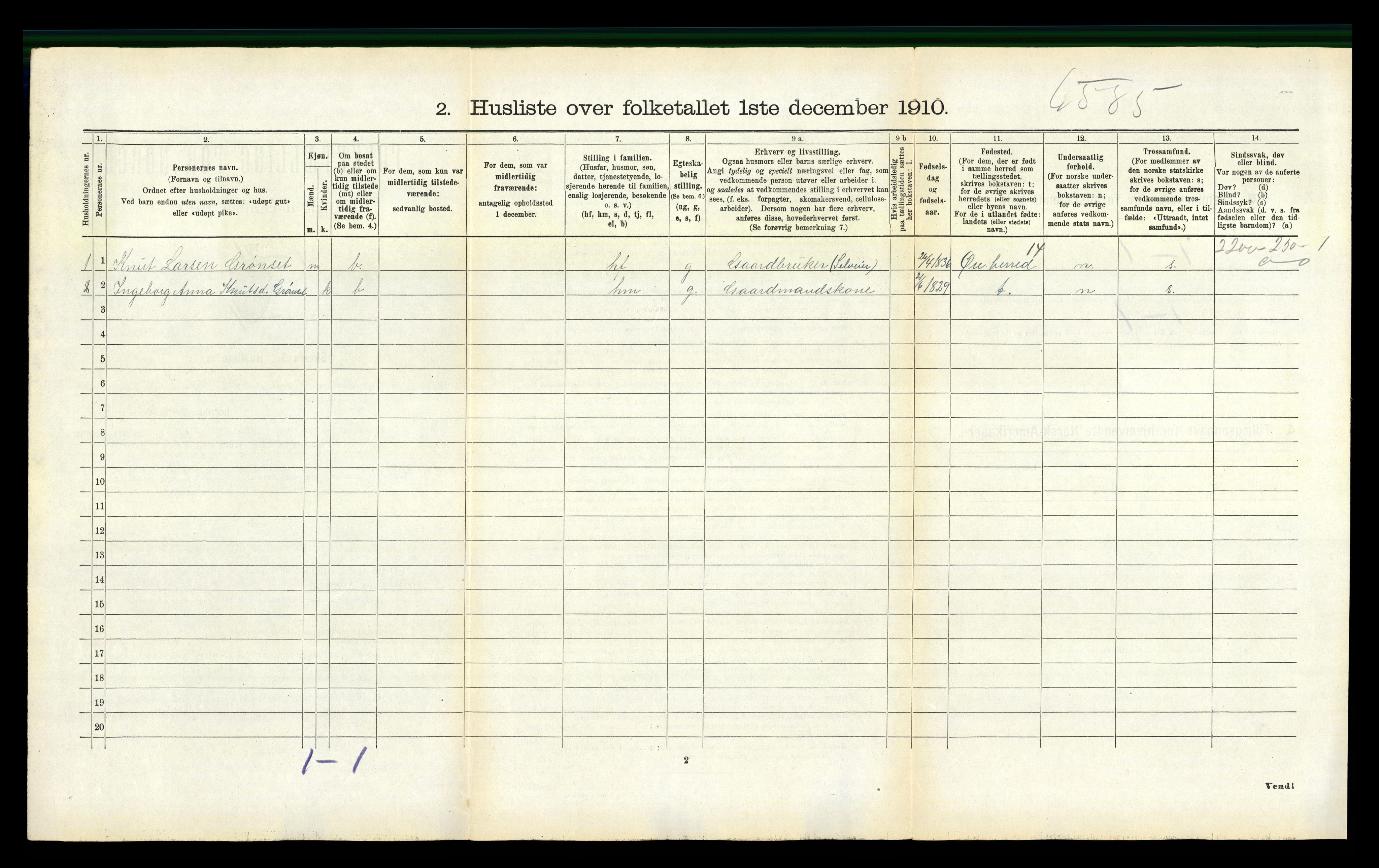 RA, 1910 census for Gjemnes, 1910, p. 184