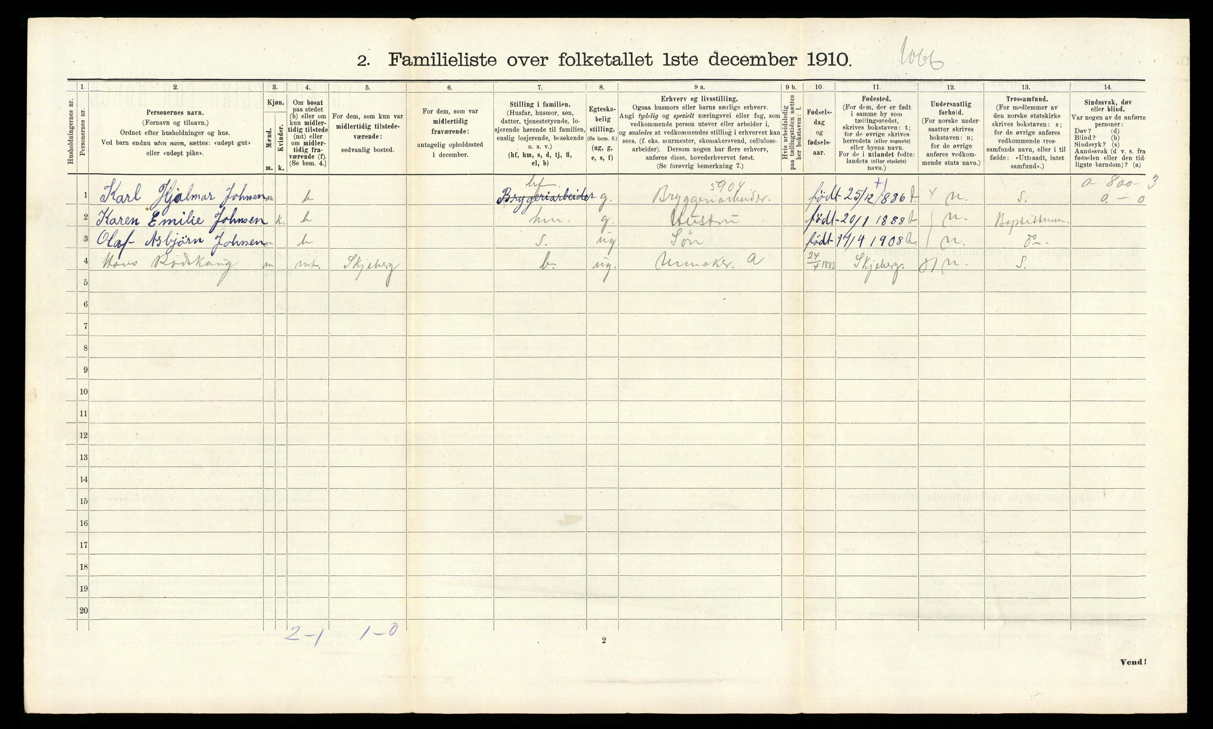 RA, 1910 census for Fredrikshald, 1910, p. 6833