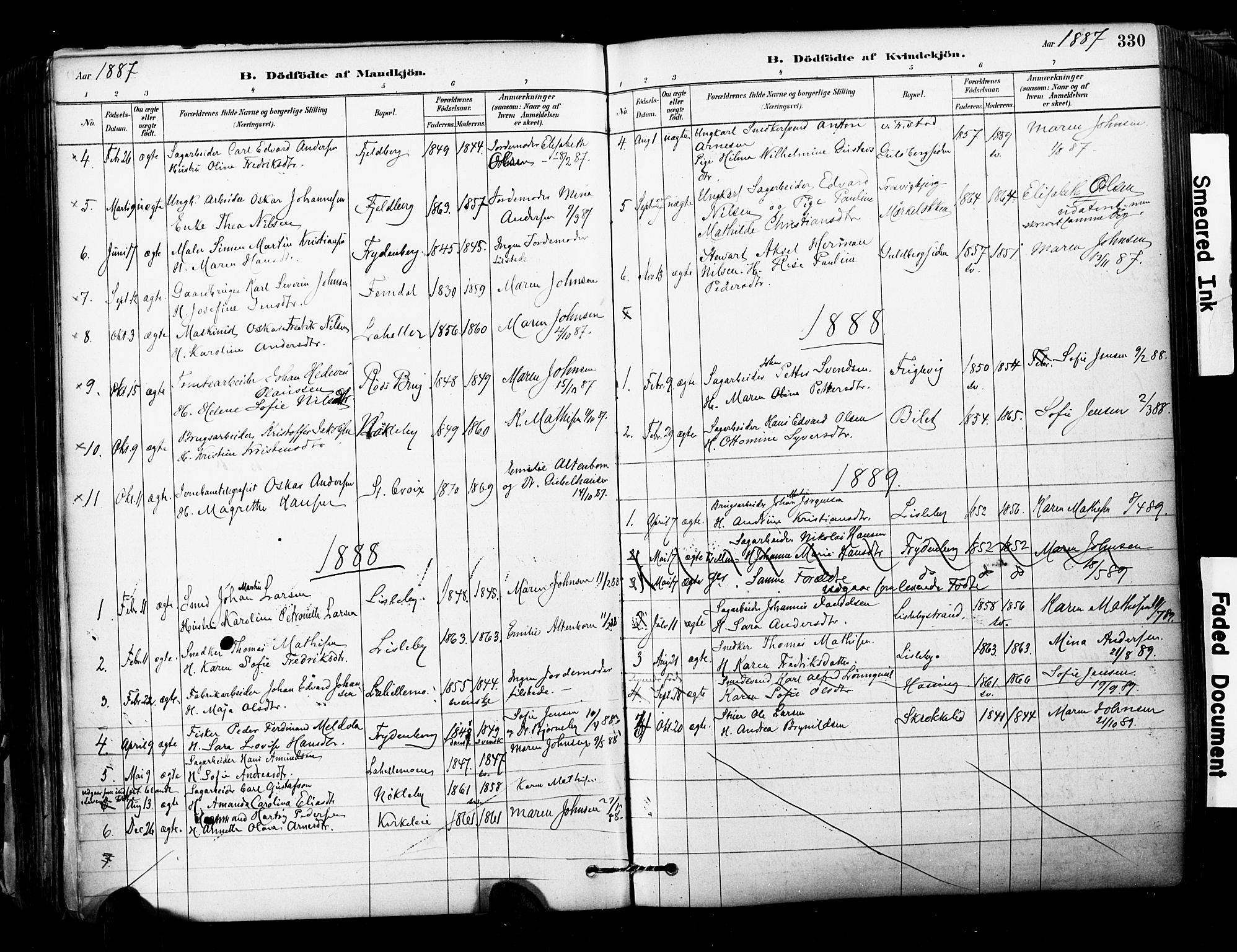Glemmen prestekontor Kirkebøker, SAO/A-10908/F/Fa/L0011: Parish register (official) no. 11, 1878-1917, p. 330
