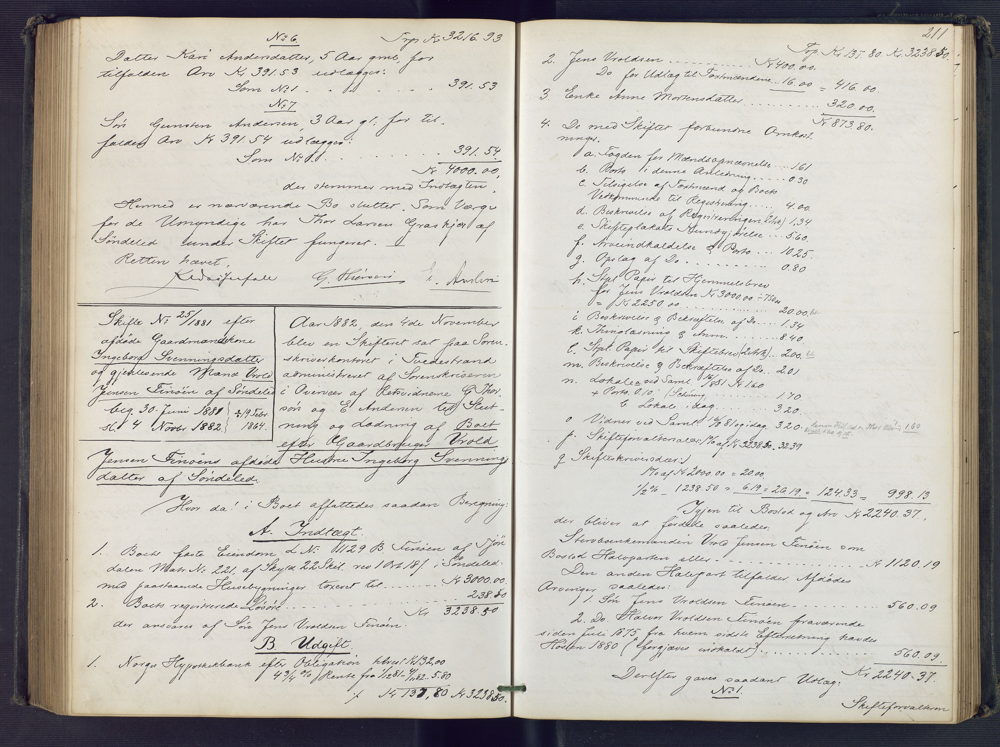 Holt sorenskriveri, AV/SAK-1221-0002/H/Hc/L0033: Skifteutlodningsprotokoll nr. 8, 1879-1884, p. 210b-211a