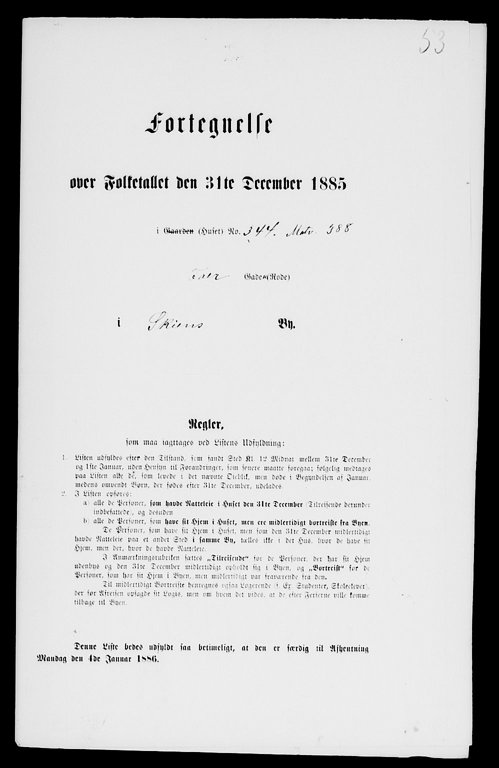 SAKO, 1885 census for 0806 Skien, 1885, p. 106