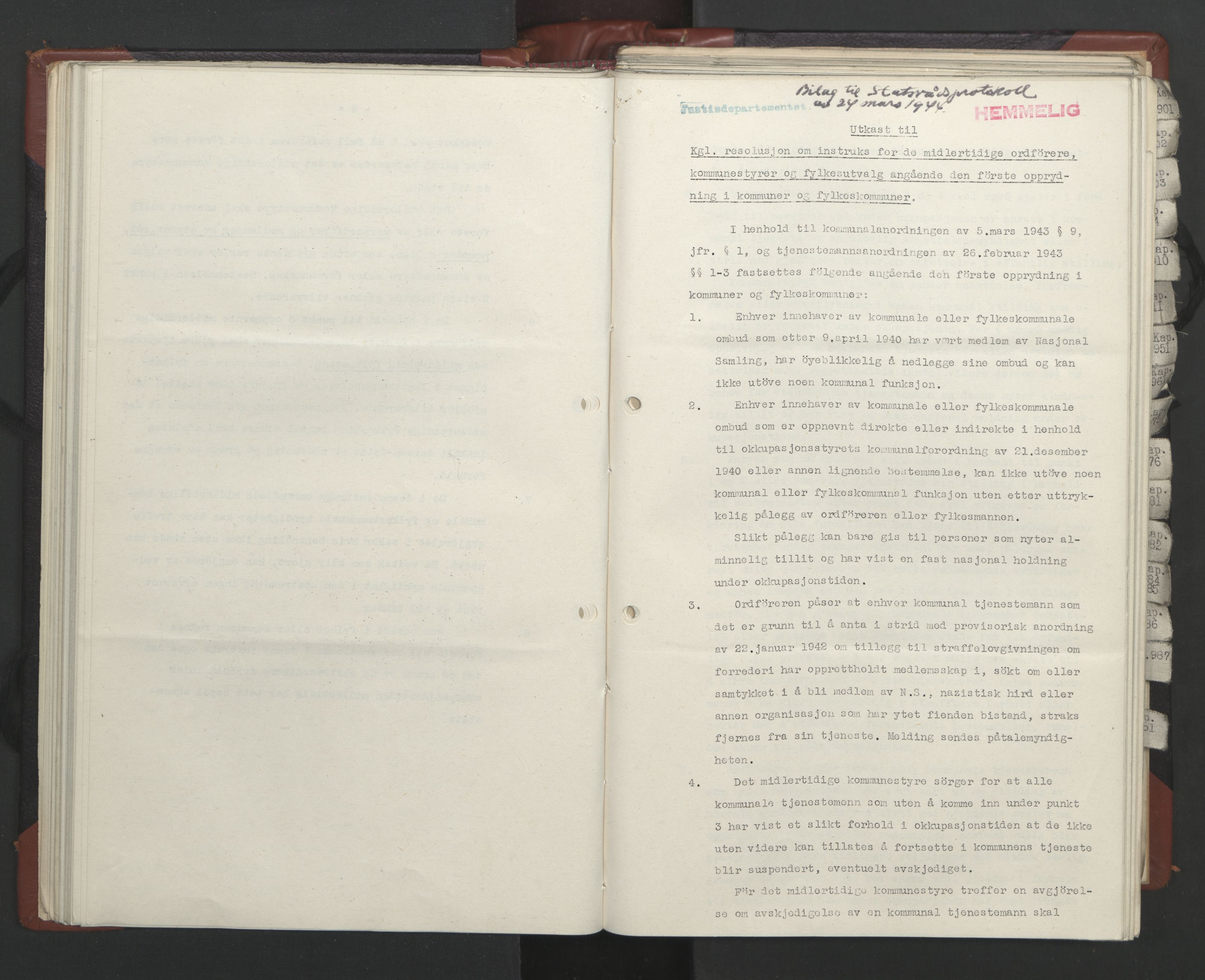 Statsrådssekretariatet, AV/RA-S-1001/A/Ac/L0124: Kgl. res. 14/1-30/6, 1944, p. 75