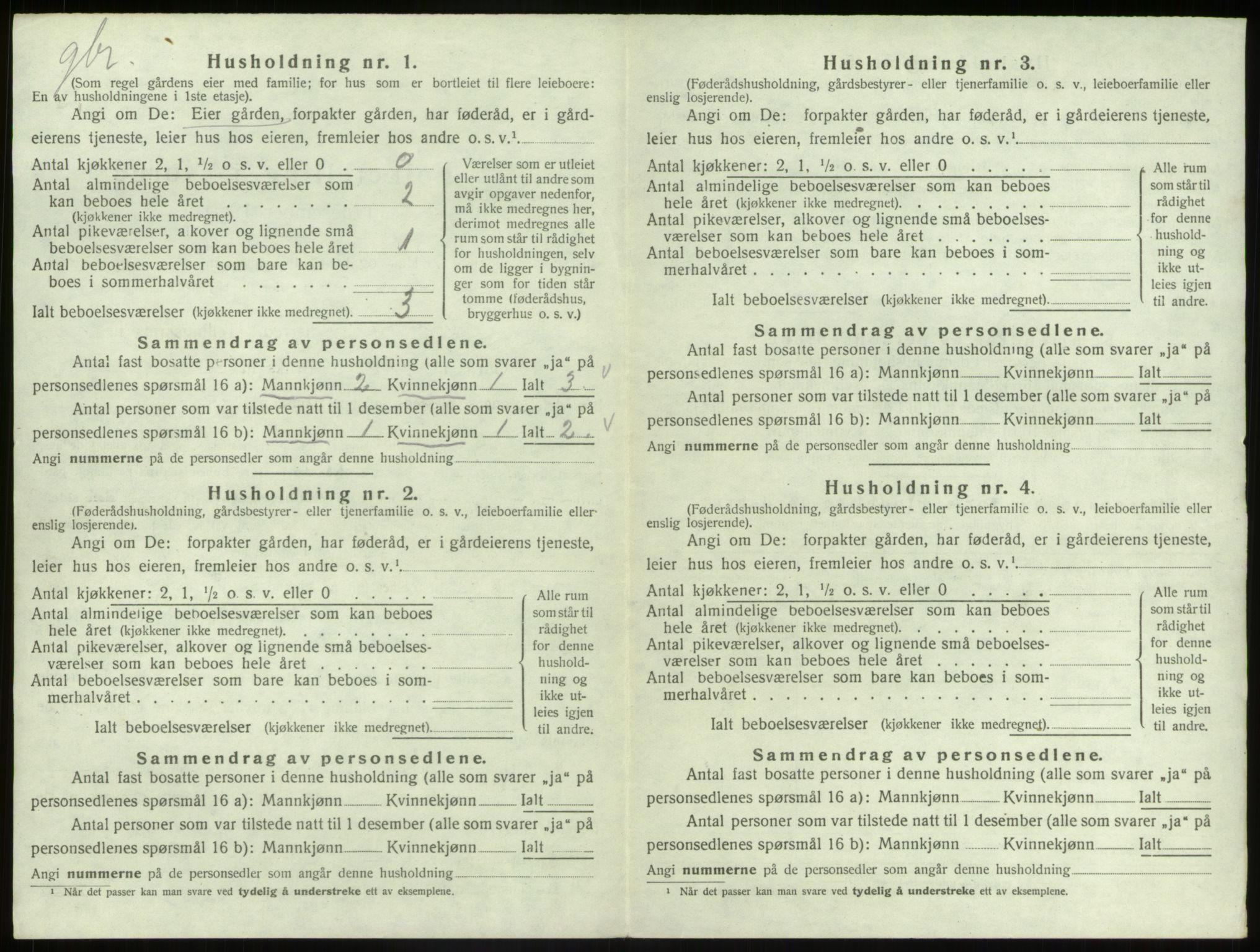 SAB, 1920 census for Nord-Vågsøy, 1920, p. 300