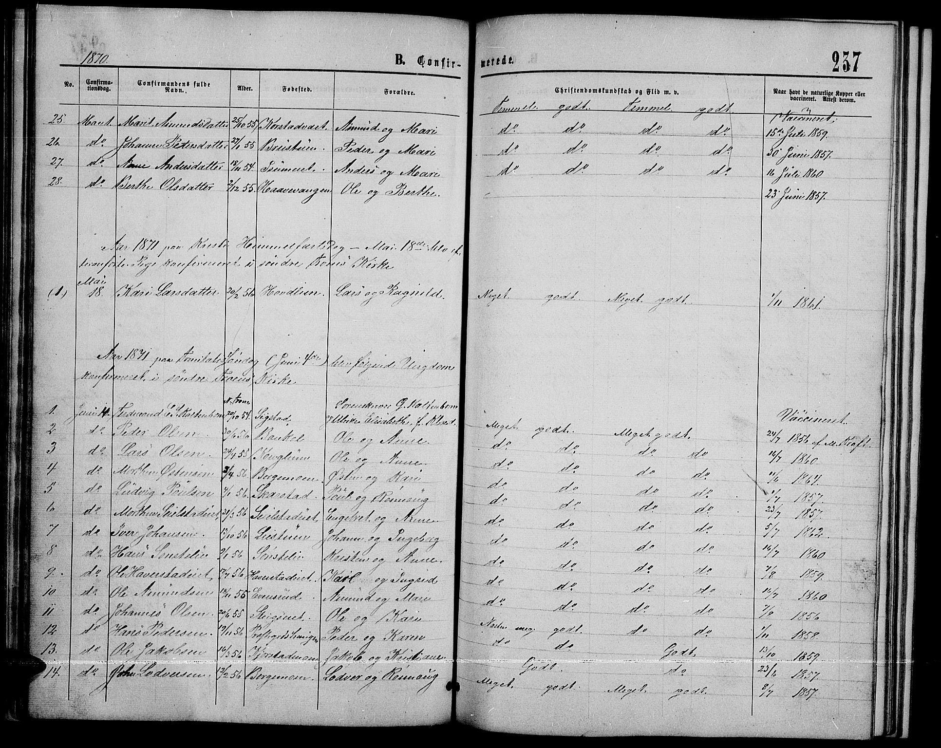 Sør-Fron prestekontor, SAH/PREST-010/H/Ha/Hab/L0002: Parish register (copy) no. 2, 1864-1883, p. 237