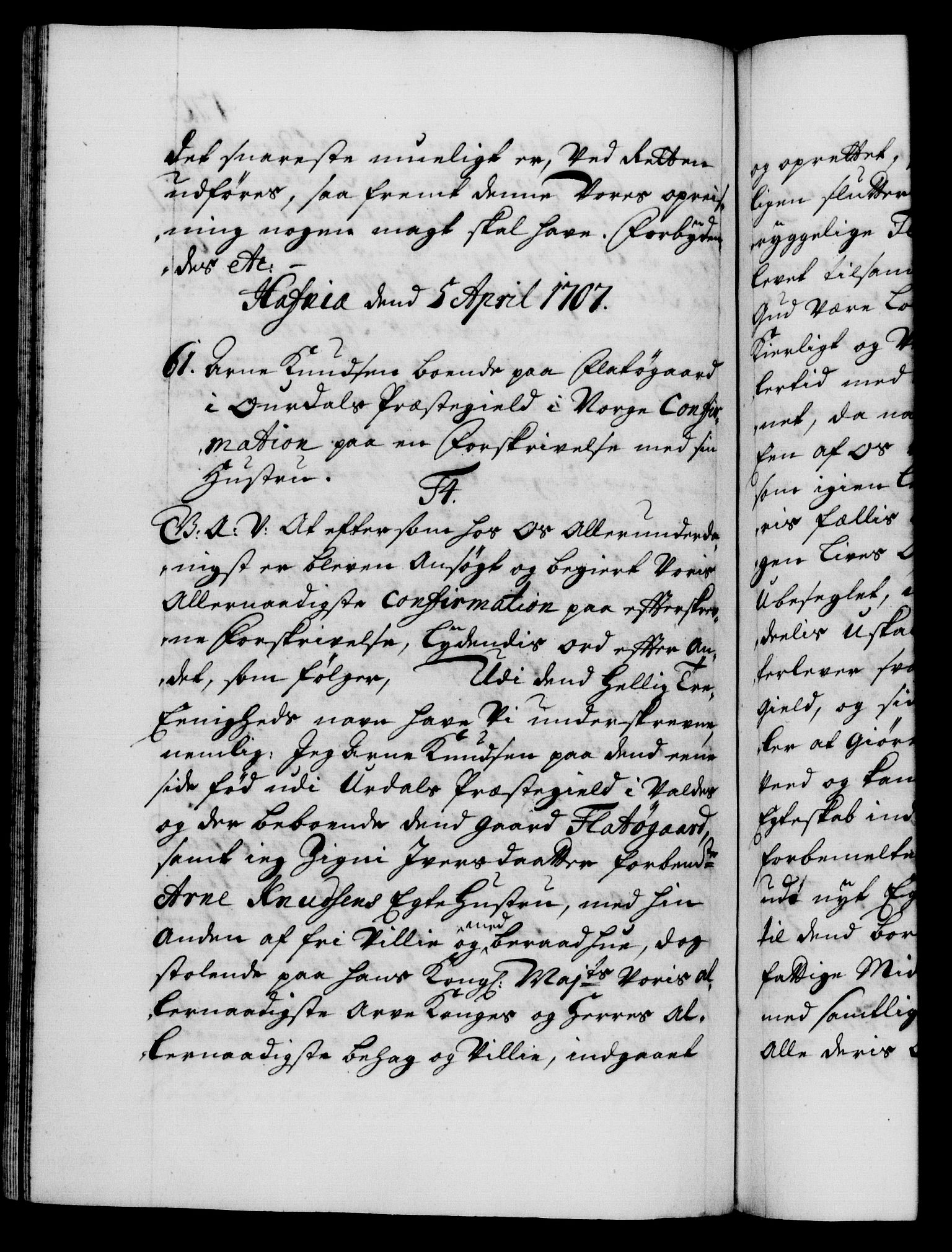 Danske Kanselli 1572-1799, AV/RA-EA-3023/F/Fc/Fca/Fcaa/L0019: Norske registre, 1704-1707, p. 470b