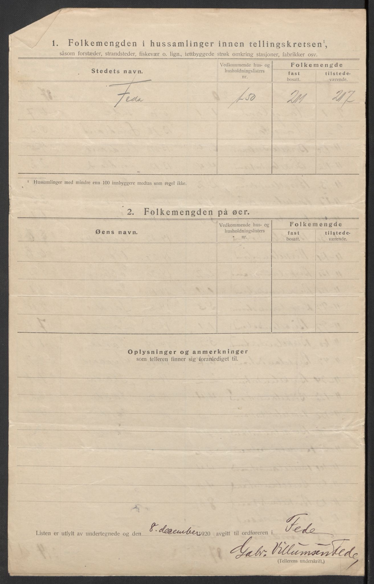 SAK, 1920 census for Feda, 1920, p. 14