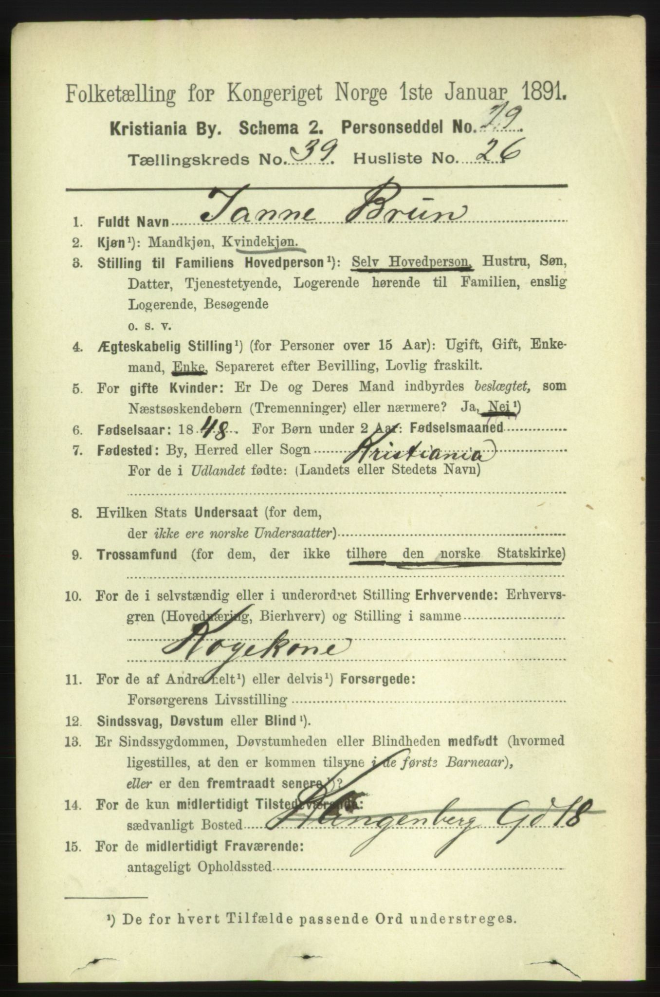 RA, 1891 census for 0301 Kristiania, 1891, p. 22502
