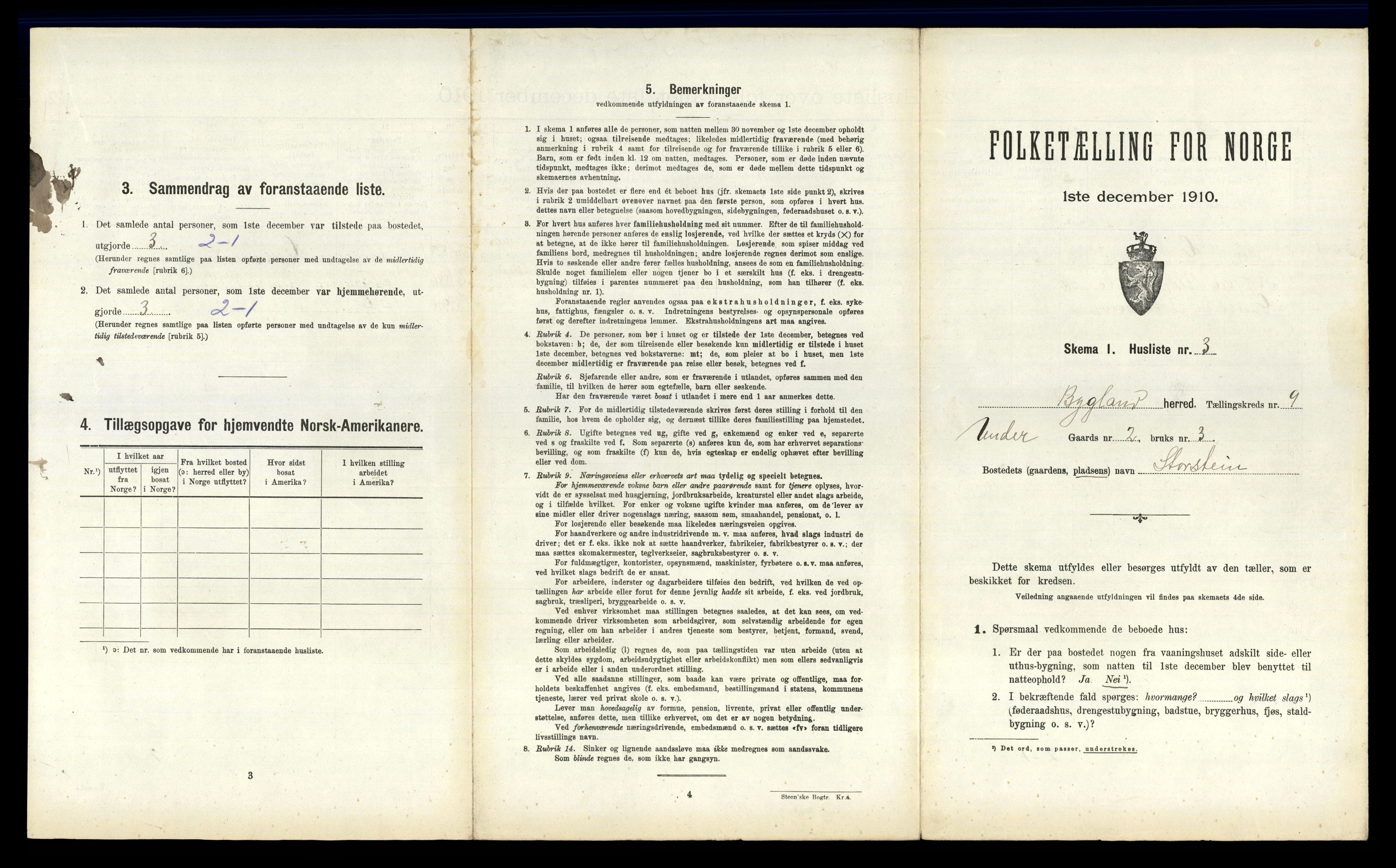 RA, 1910 census for Bygland, 1910, p. 689