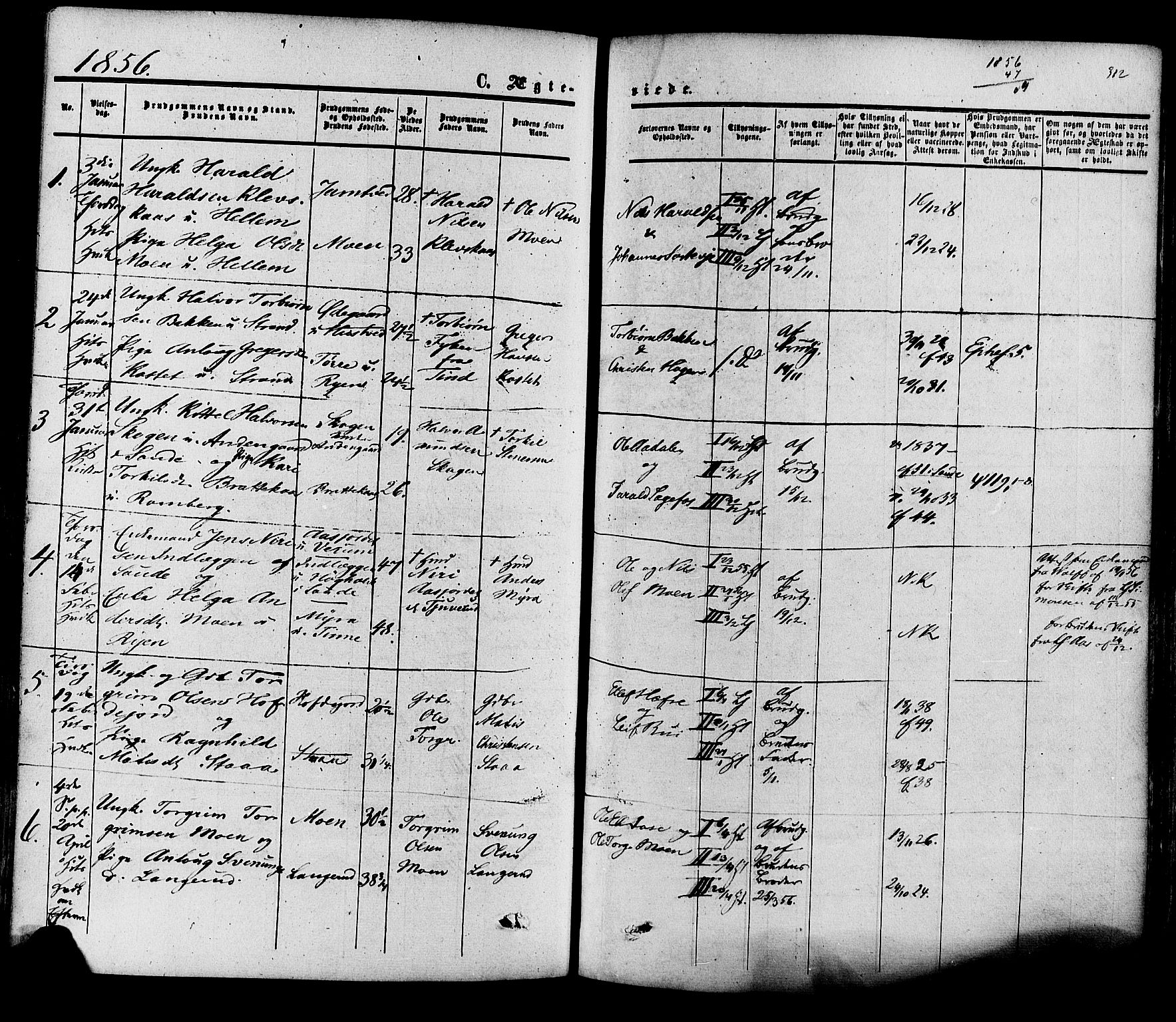 Heddal kirkebøker, SAKO/A-268/F/Fa/L0007: Parish register (official) no. I 7, 1855-1877, p. 312