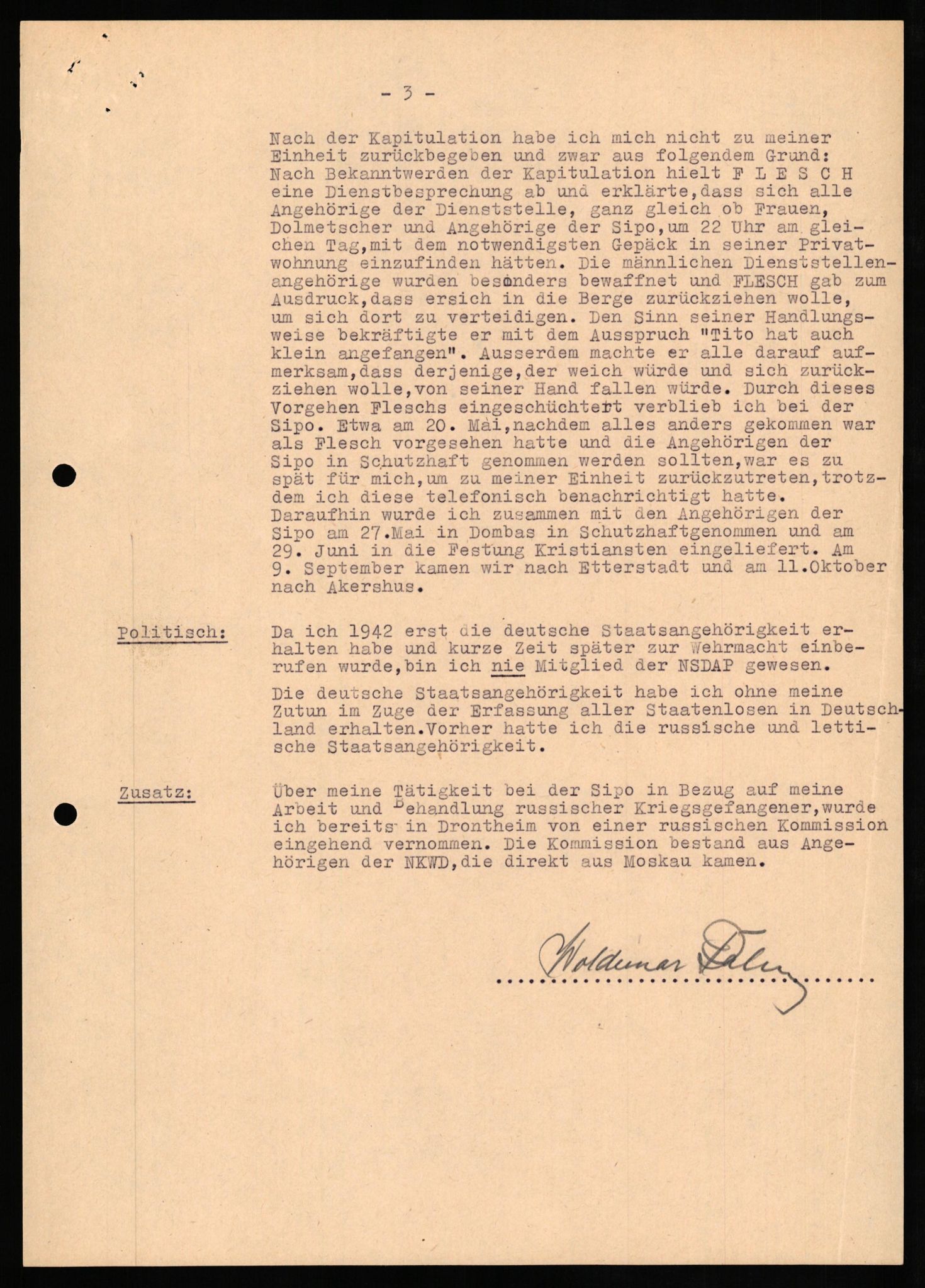 Forsvaret, Forsvarets overkommando II, AV/RA-RAFA-3915/D/Db/L0025: CI Questionaires. Tyske okkupasjonsstyrker i Norge. Tyskere., 1945-1946, p. 326