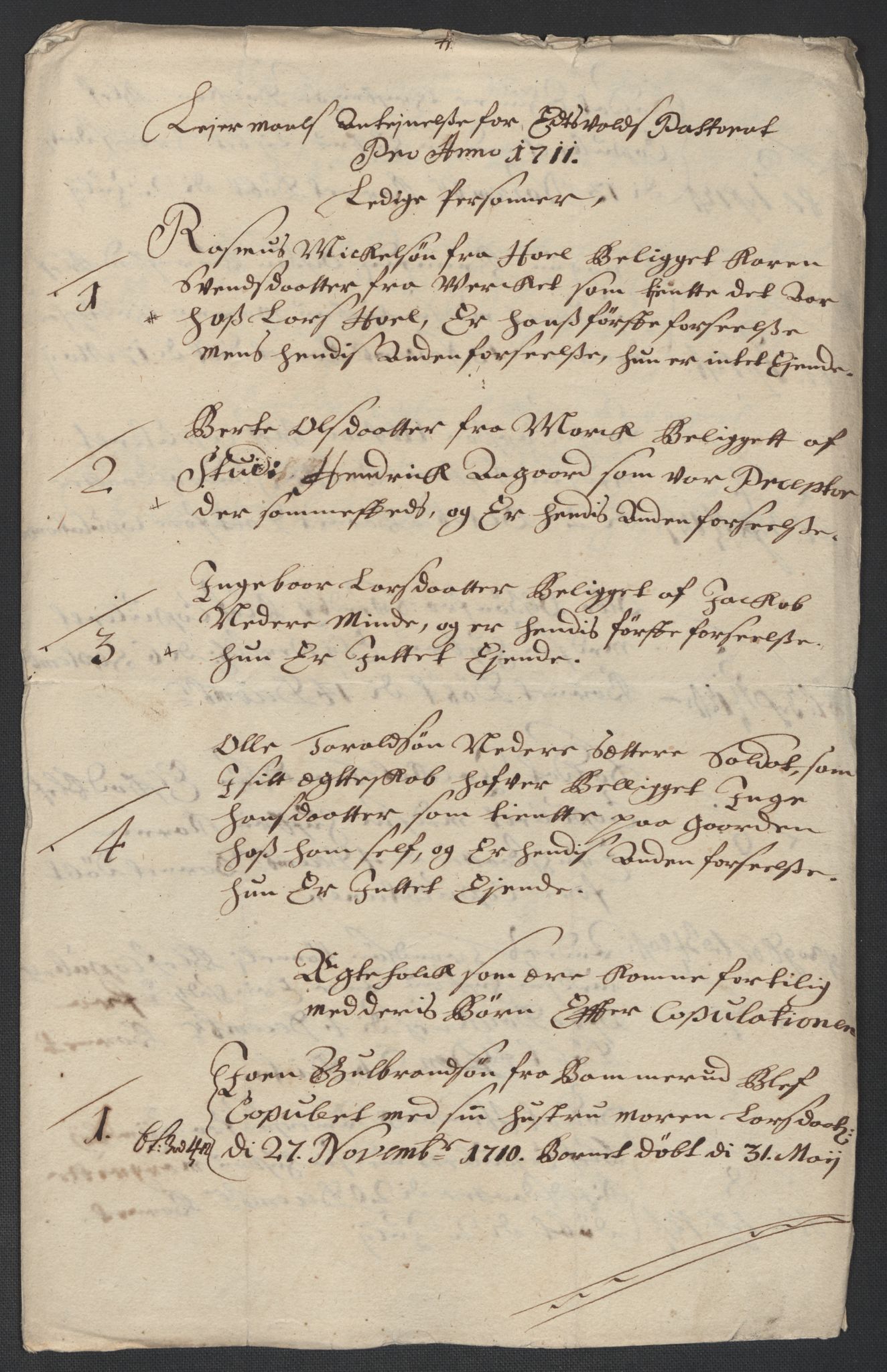 Rentekammeret inntil 1814, Reviderte regnskaper, Fogderegnskap, AV/RA-EA-4092/R12/L0720: Fogderegnskap Øvre Romerike, 1710-1711, p. 303