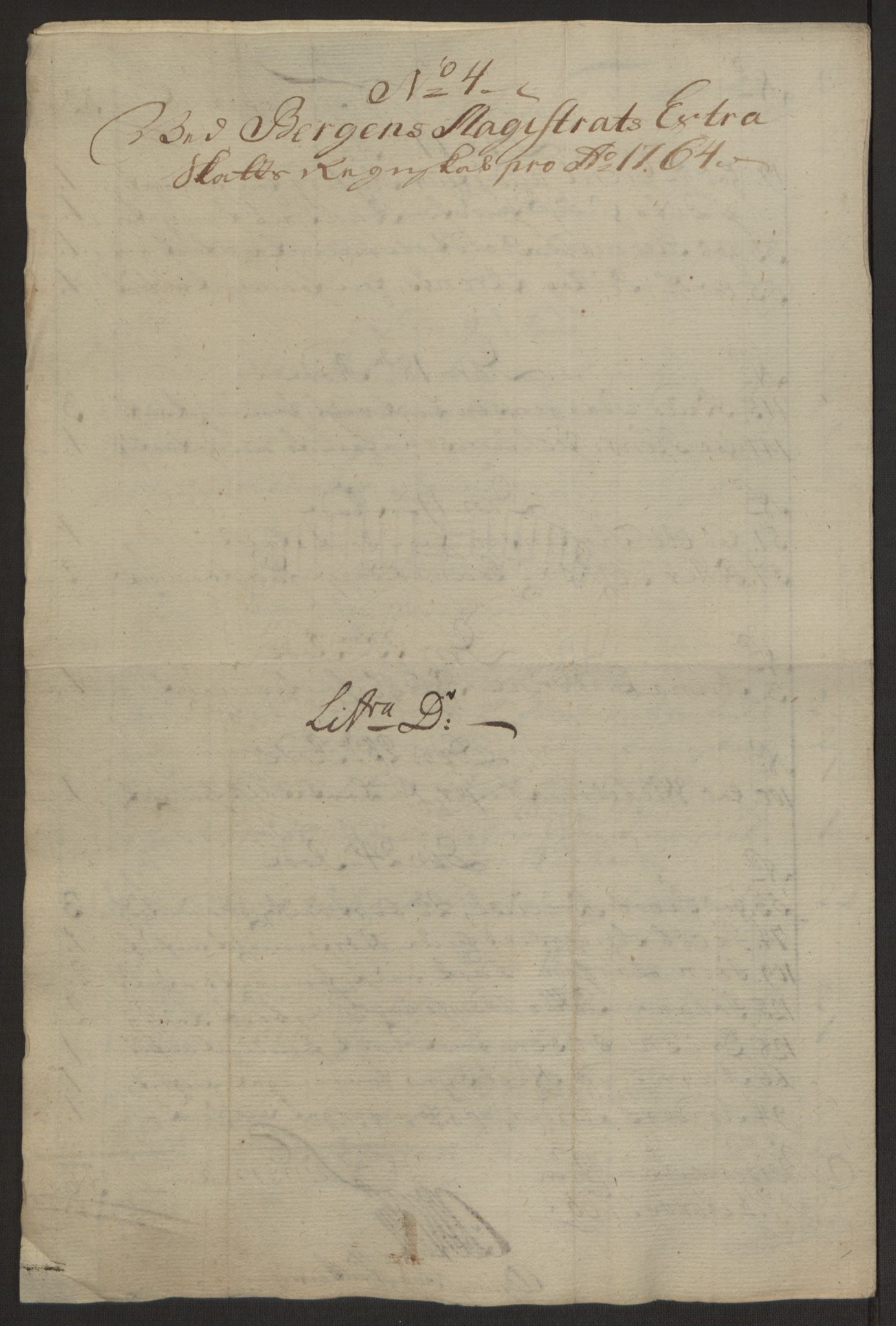 Rentekammeret inntil 1814, Reviderte regnskaper, Byregnskaper, AV/RA-EA-4066/R/Rp/L0367/0001: [P21] Kontribusjonsregnskap / Ekstraskatt, 1764, p. 36