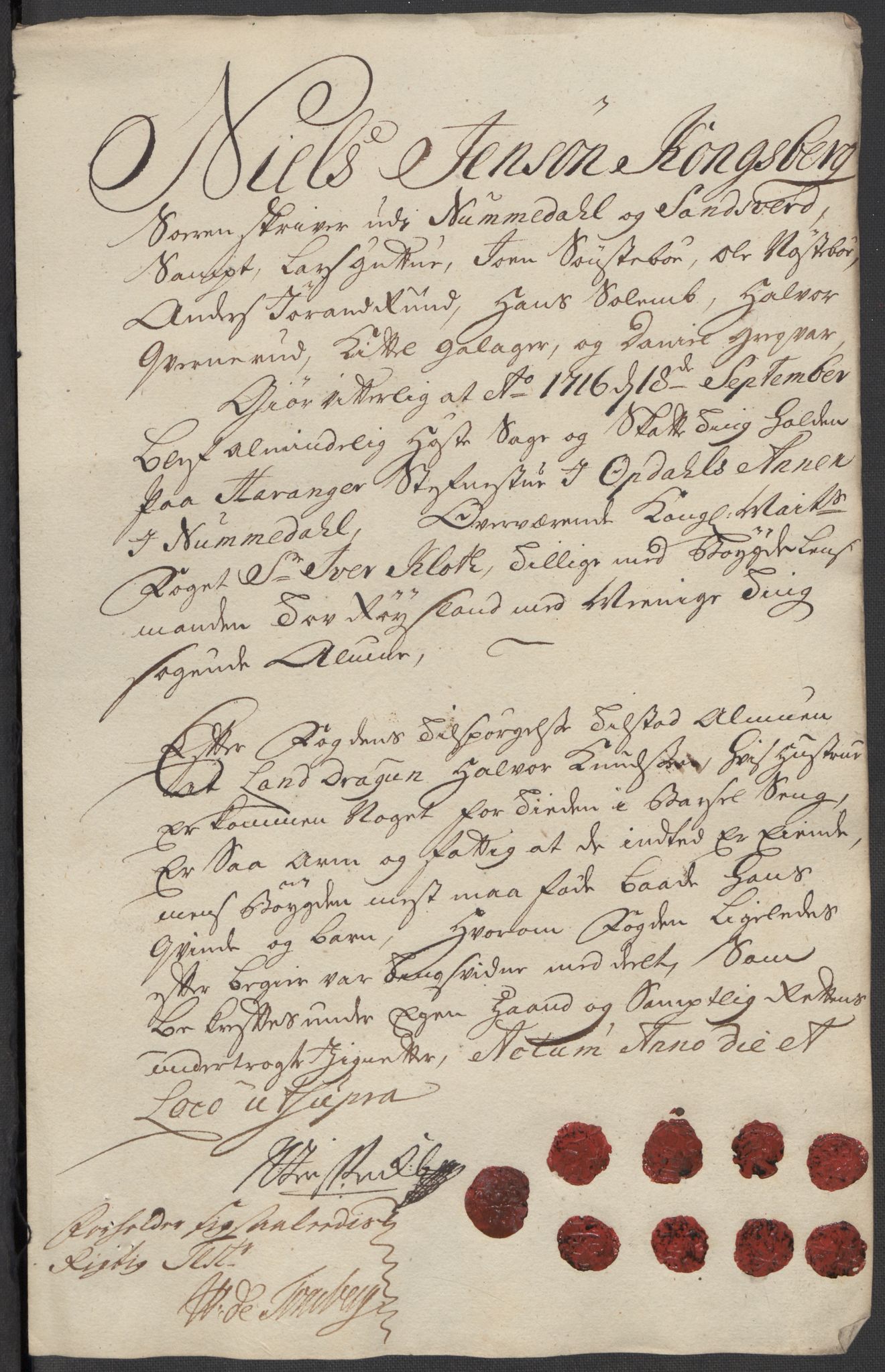 Rentekammeret inntil 1814, Reviderte regnskaper, Fogderegnskap, RA/EA-4092/R24/L1591: Fogderegnskap Numedal og Sandsvær, 1715, p. 278