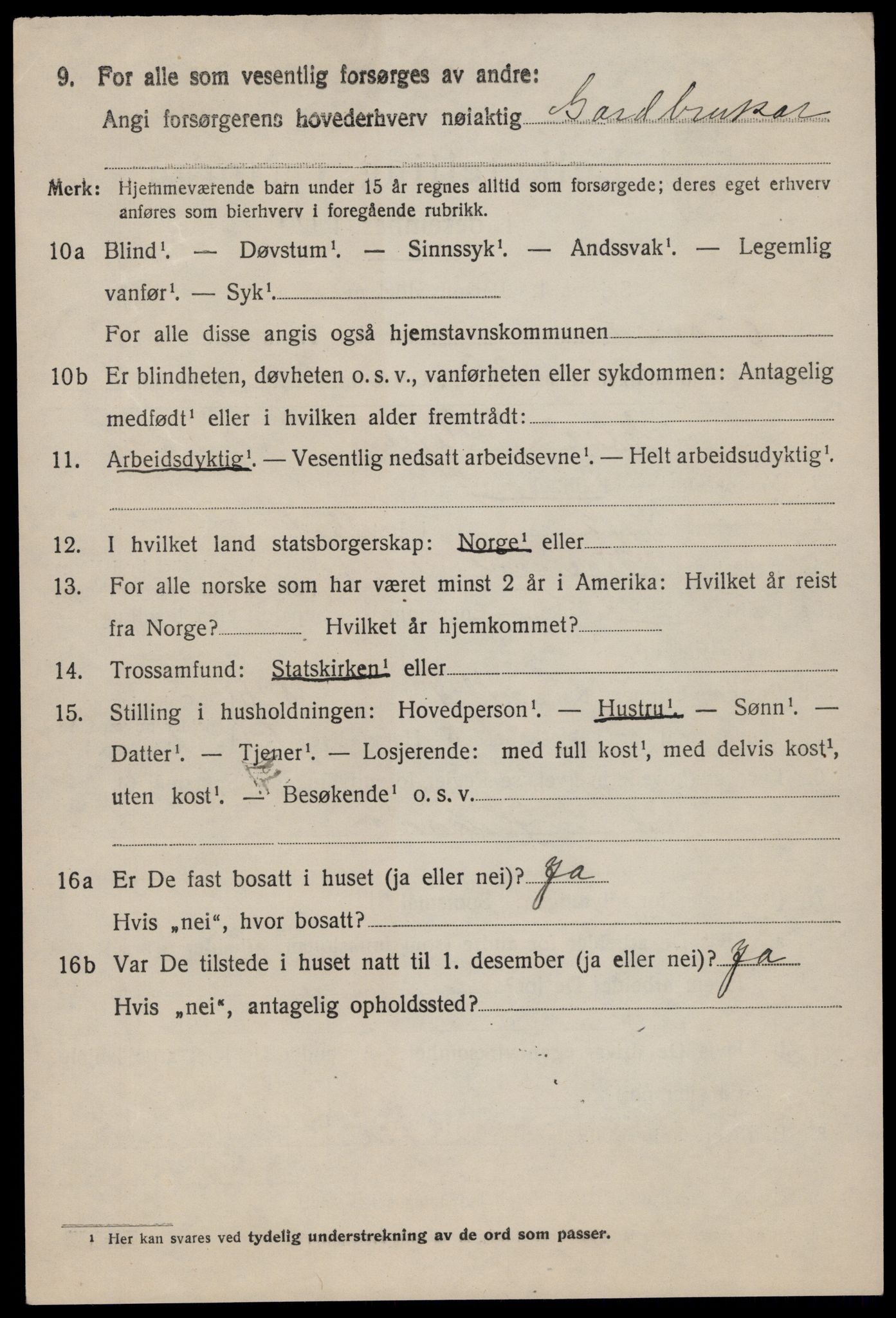 SAST, 1920 census for Eigersund, 1920, p. 3858