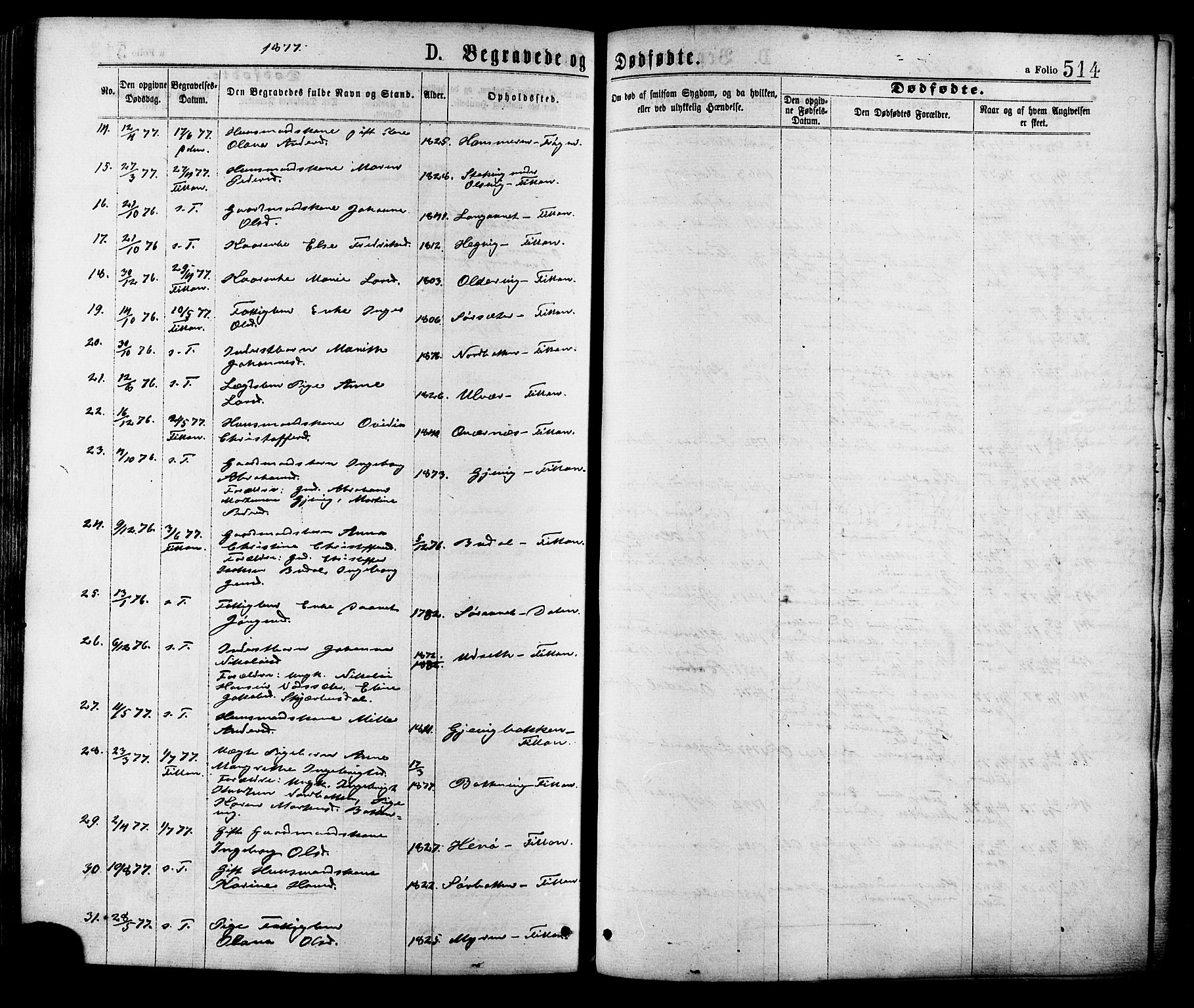 Ministerialprotokoller, klokkerbøker og fødselsregistre - Sør-Trøndelag, AV/SAT-A-1456/634/L0532: Parish register (official) no. 634A08, 1871-1881, p. 514