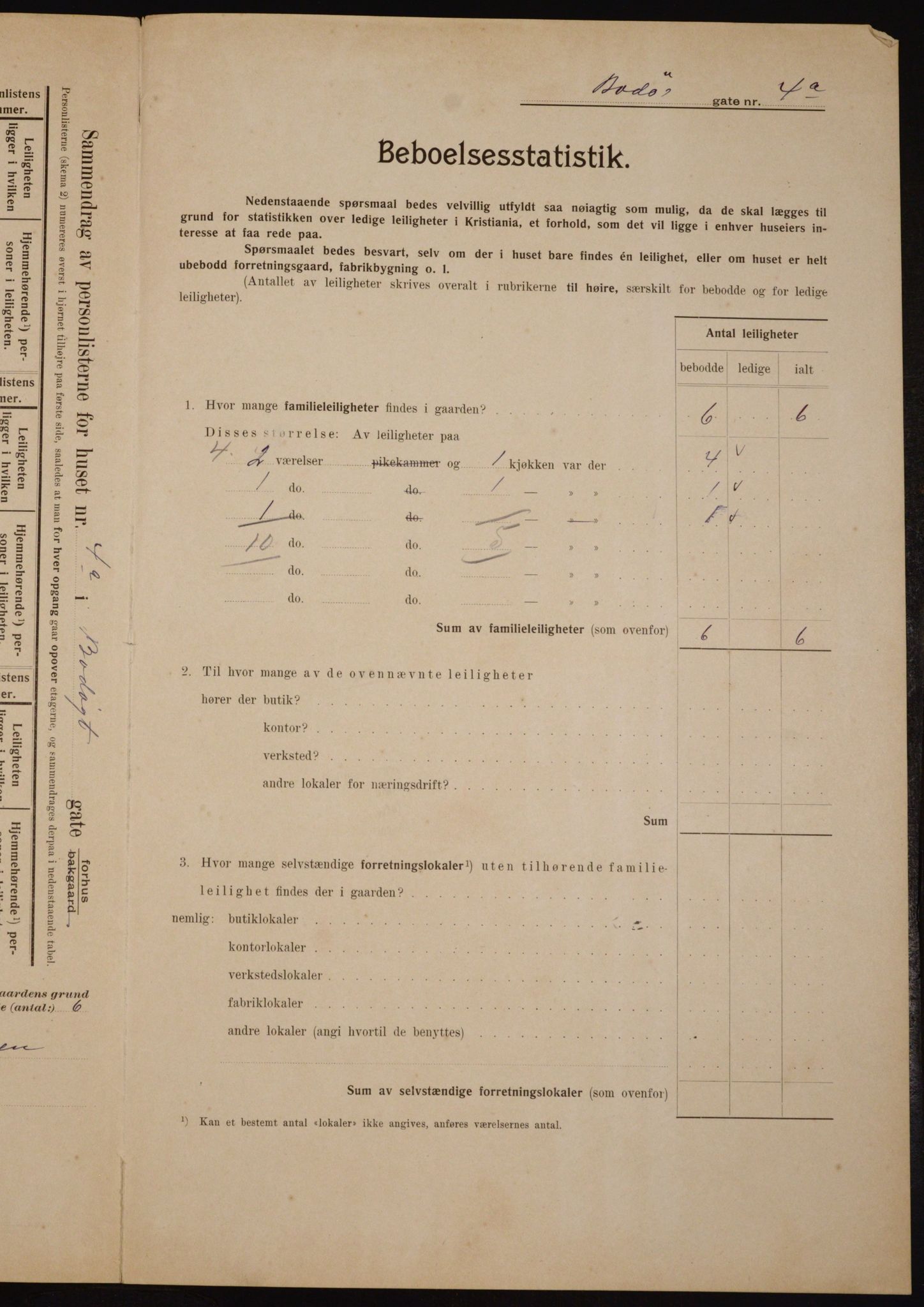 OBA, Municipal Census 1910 for Kristiania, 1910, p. 6502