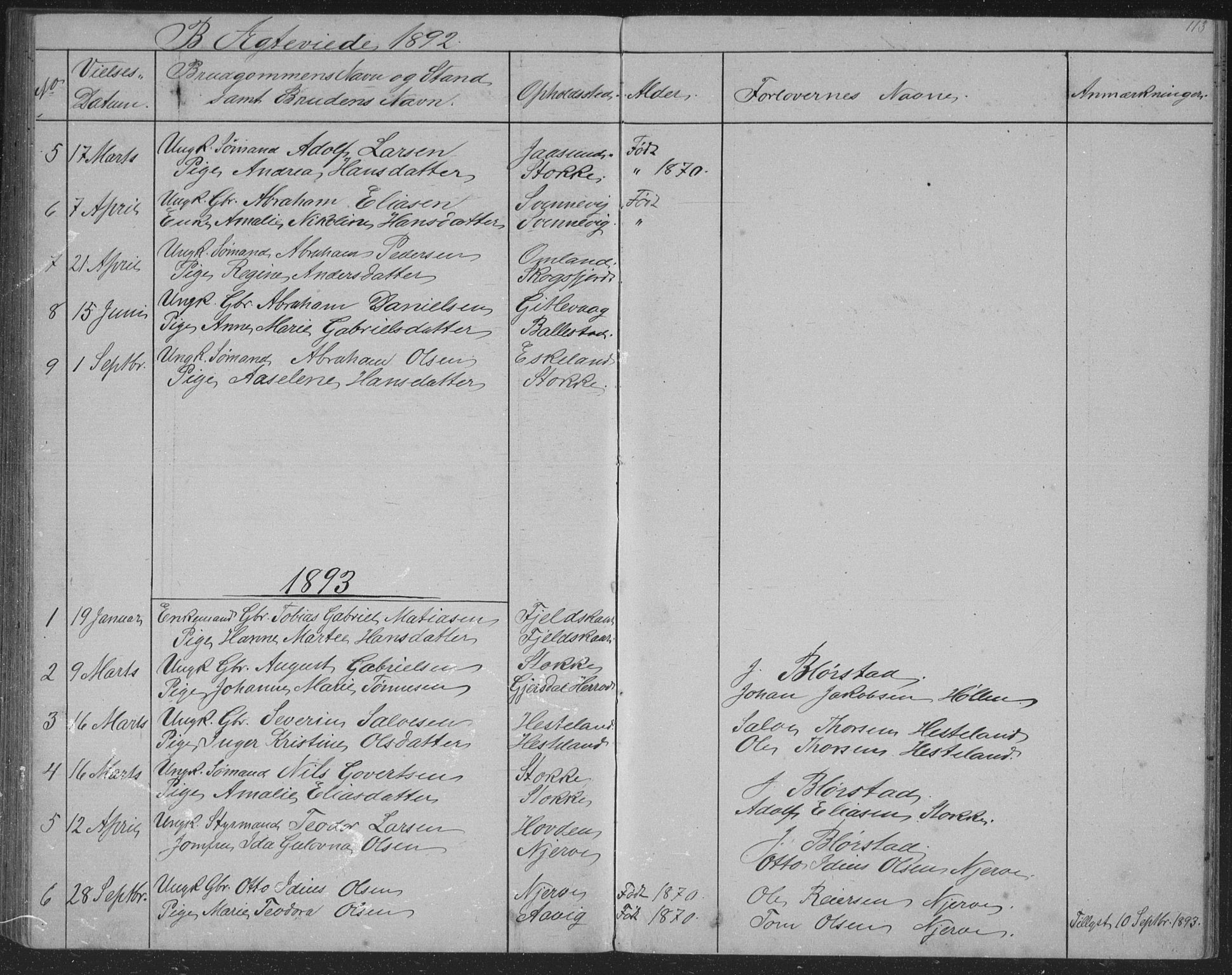 Sør-Audnedal sokneprestkontor, SAK/1111-0039/F/Fb/Fba/L0003: Parish register (copy) no. B 3, 1879-1893, p. 113
