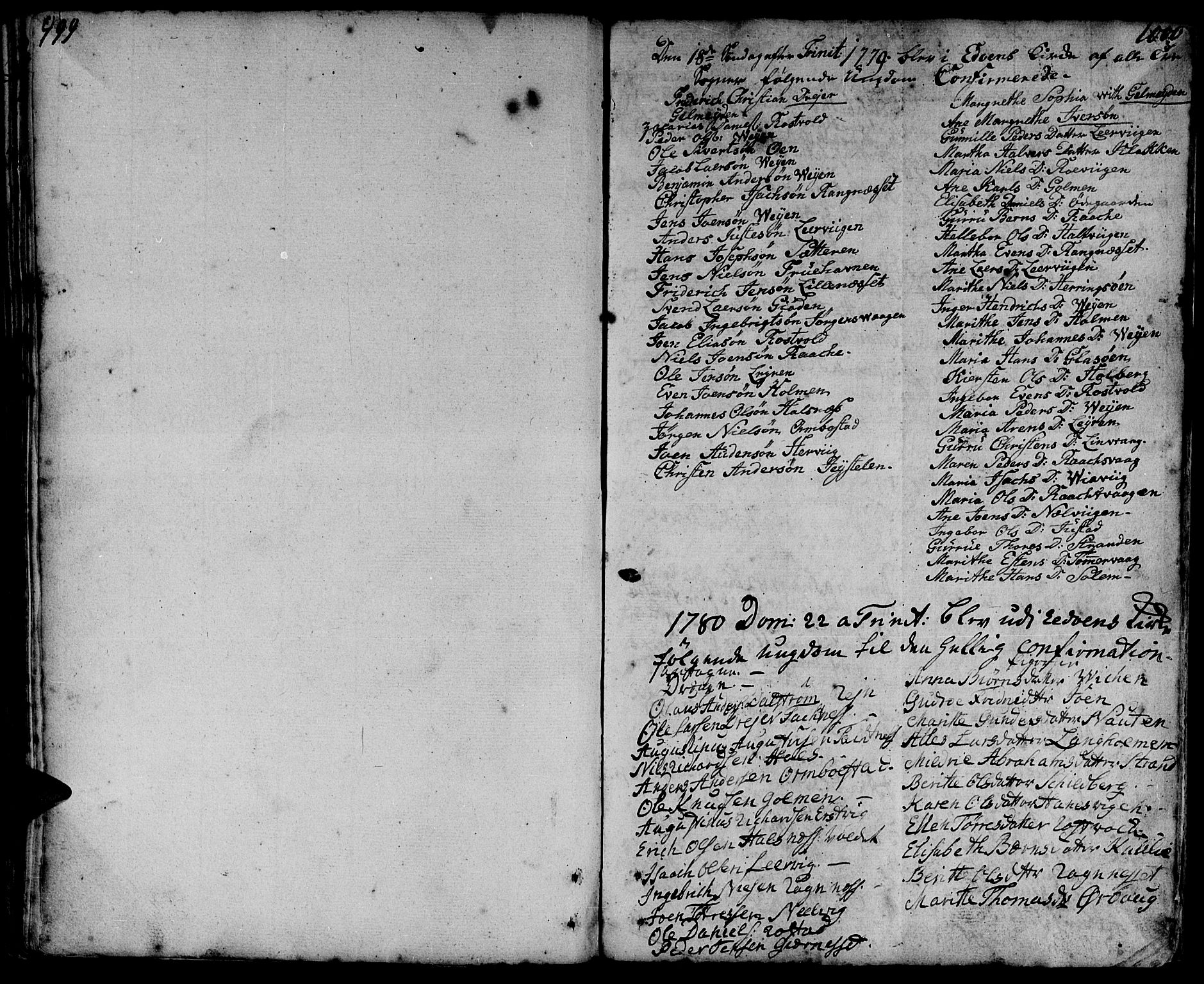 Ministerialprotokoller, klokkerbøker og fødselsregistre - Møre og Romsdal, AV/SAT-A-1454/581/L0932: Parish register (official) no. 581A02, 1767-1823, p. 999-1000