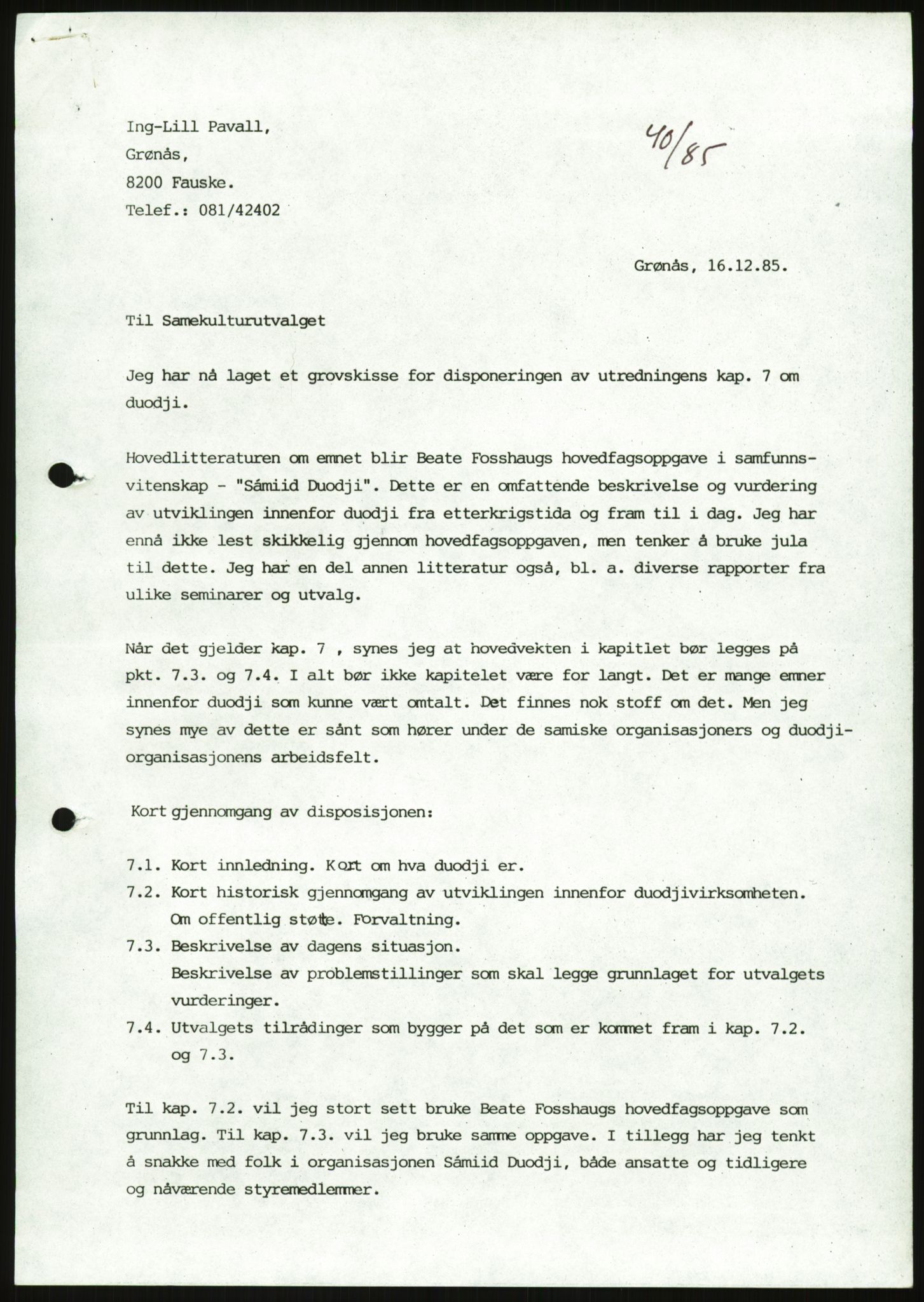 Kirke- og undervisningsdepartementet, Samekulturutvalget, AV/RA-S-2905/D/L0001: Innkomne brev. Register til disse, 1980-1987, p. 5