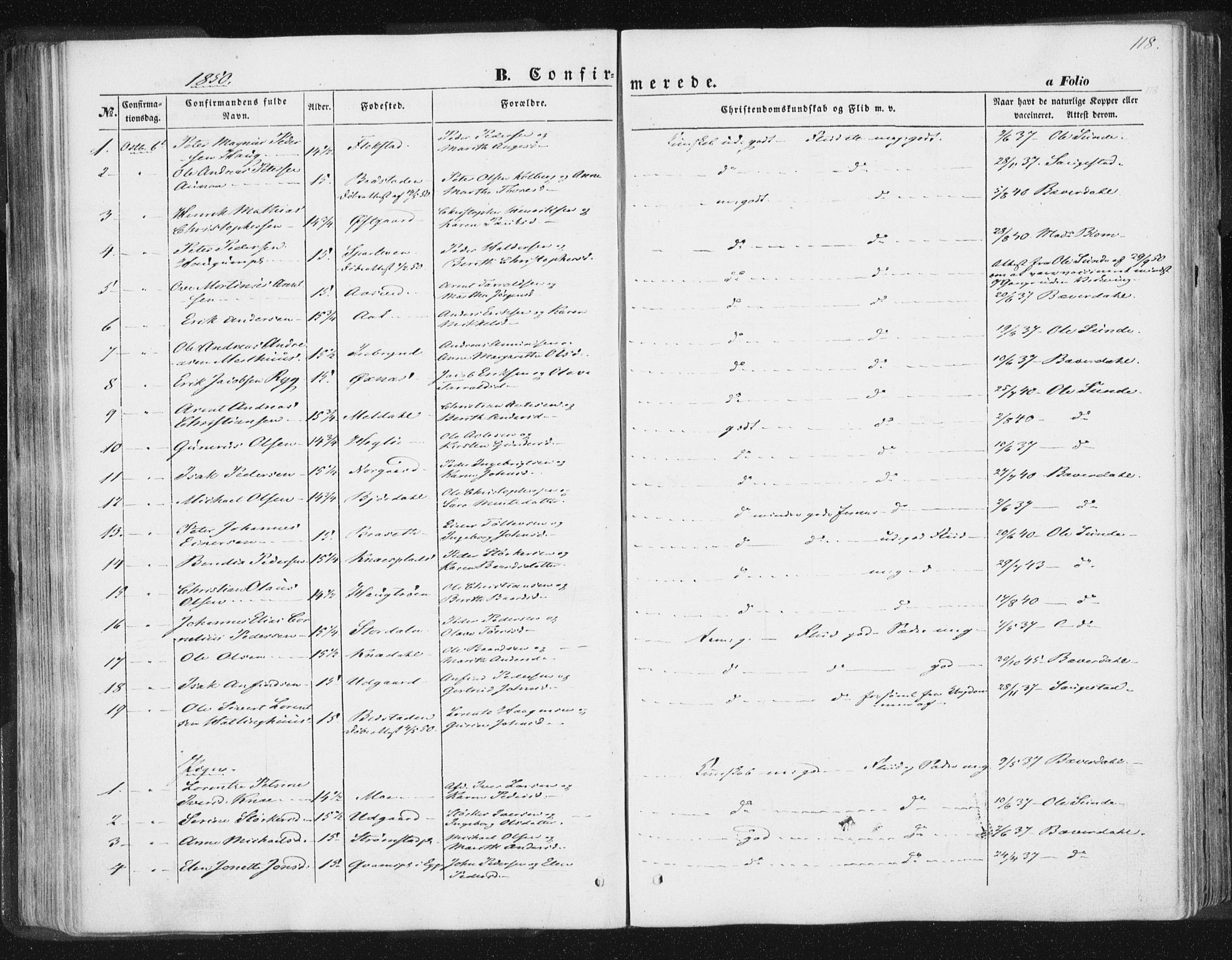 Ministerialprotokoller, klokkerbøker og fødselsregistre - Nord-Trøndelag, SAT/A-1458/746/L0446: Parish register (official) no. 746A05, 1846-1859, p. 118
