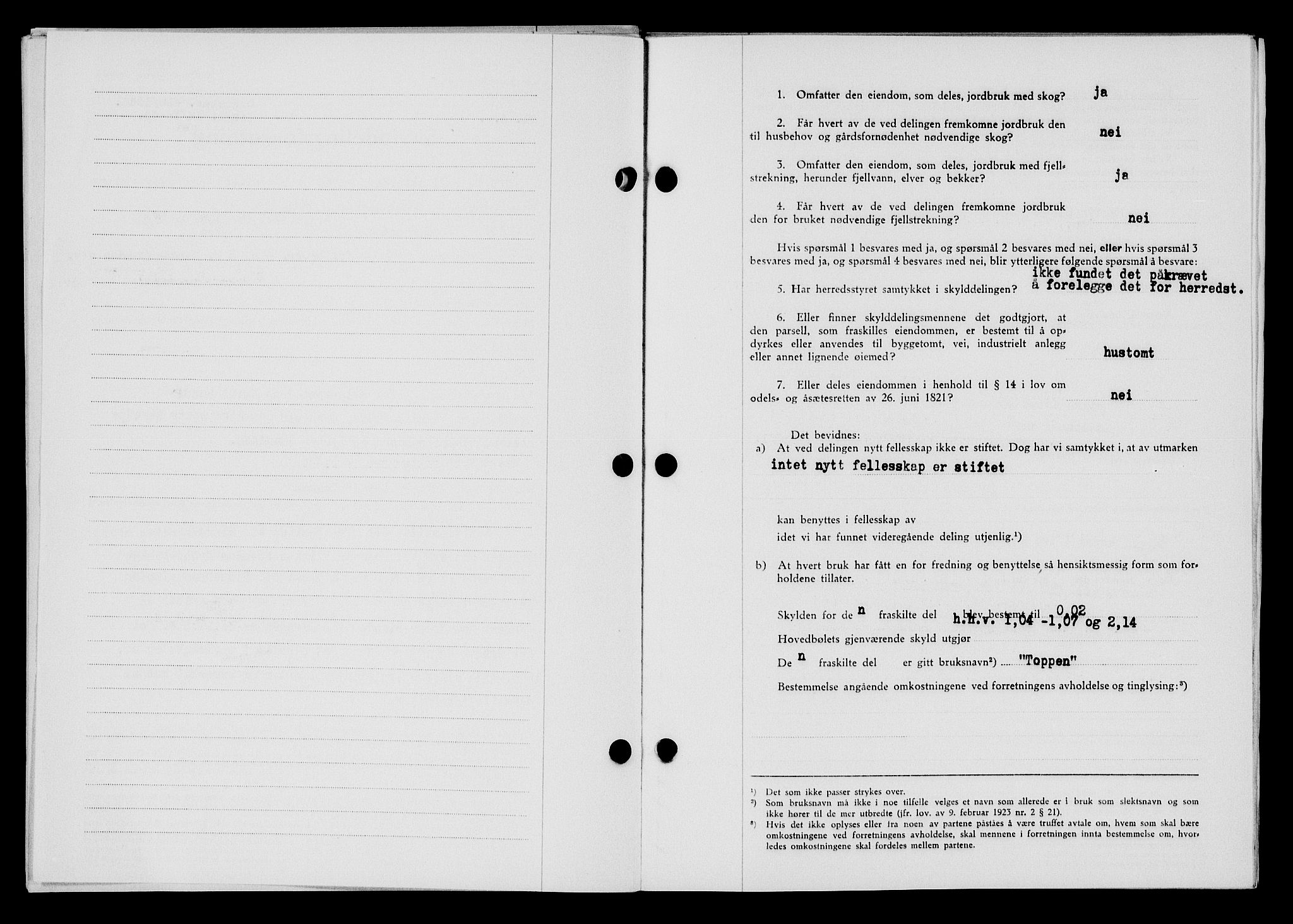 Flekkefjord sorenskriveri, SAK/1221-0001/G/Gb/Gba/L0060: Mortgage book no. A-8, 1945-1946, Diary no: : 456/1945