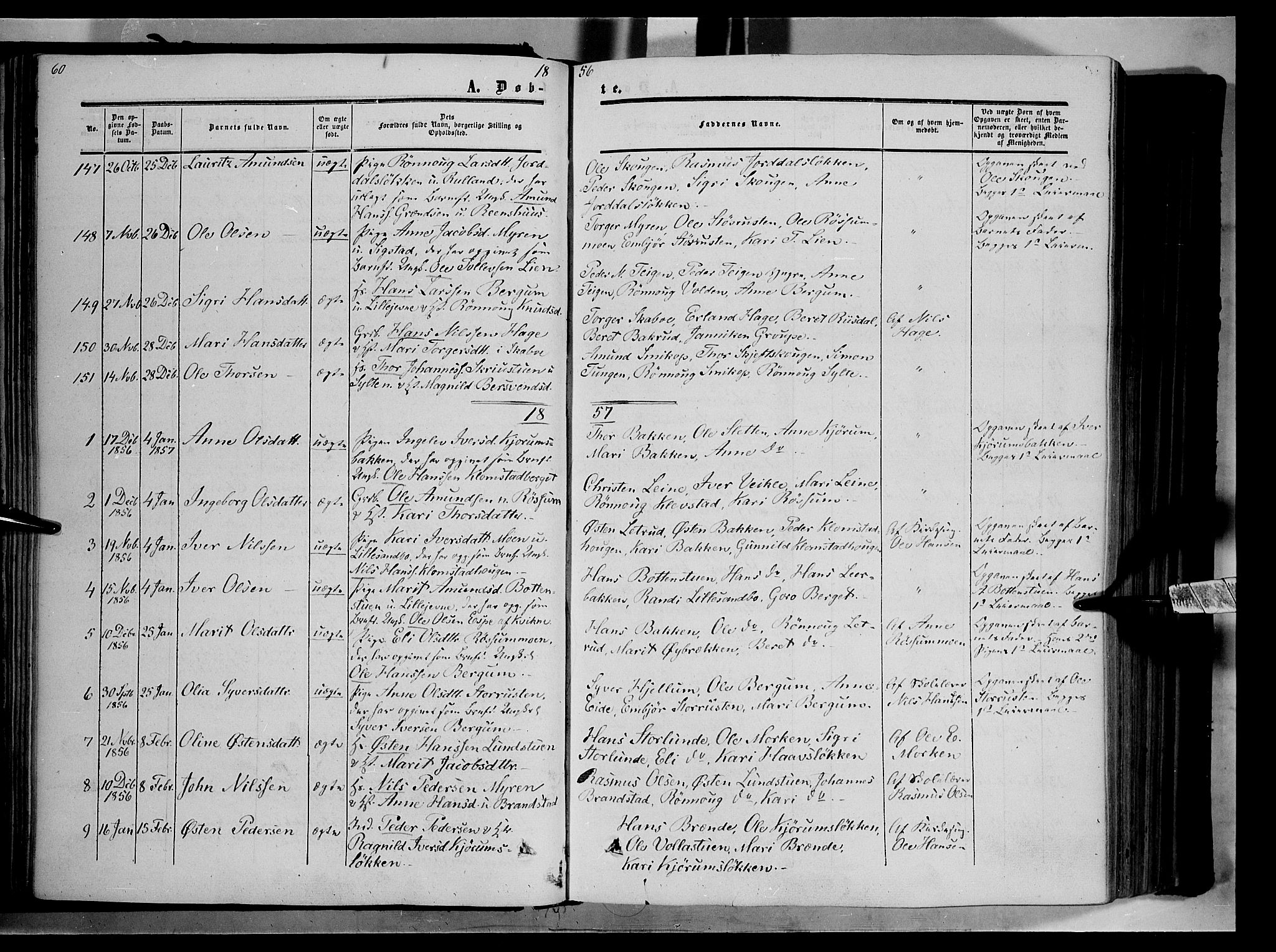 Nord-Fron prestekontor, AV/SAH-PREST-080/H/Ha/Haa/L0001: Parish register (official) no. 1, 1851-1864, p. 60