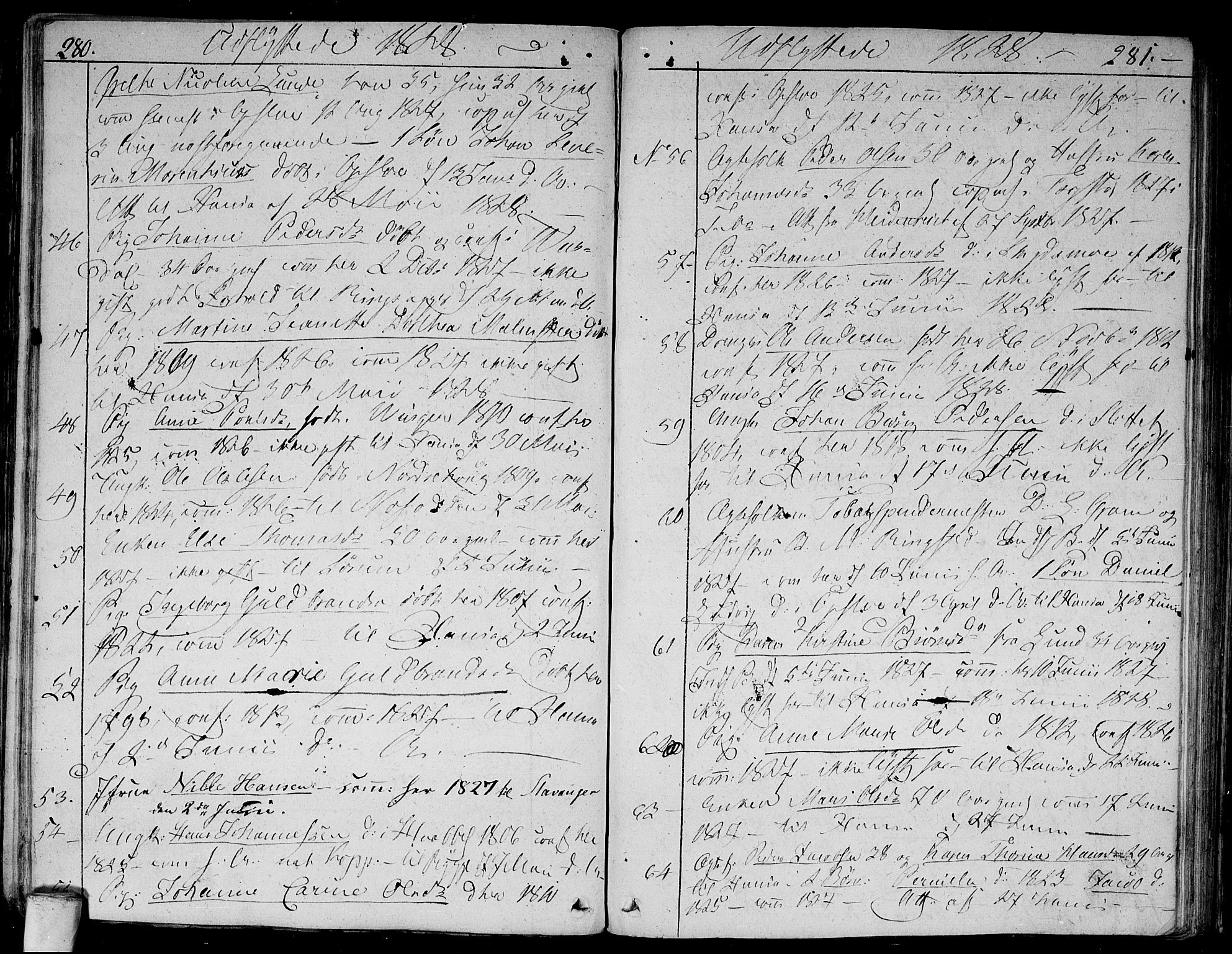 Aker prestekontor kirkebøker, AV/SAO-A-10861/F/L0014b: Parish register (official) no. 14B, 1820-1834, p. 280-281