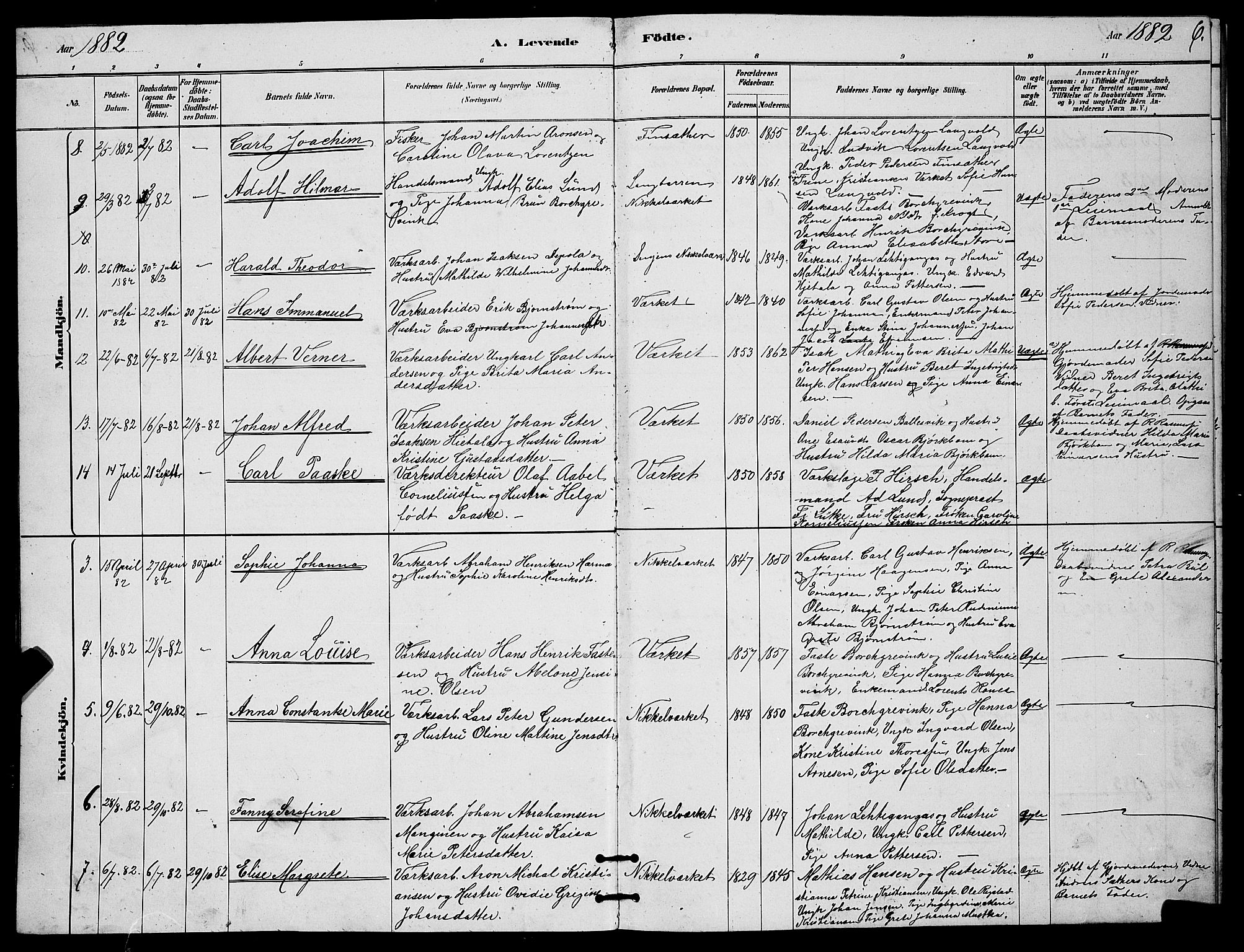 Berg sokneprestkontor, SATØ/S-1318/G/Ga/Gab/L0017klokker: Parish register (copy) no. 17, 1881-1887, p. 6