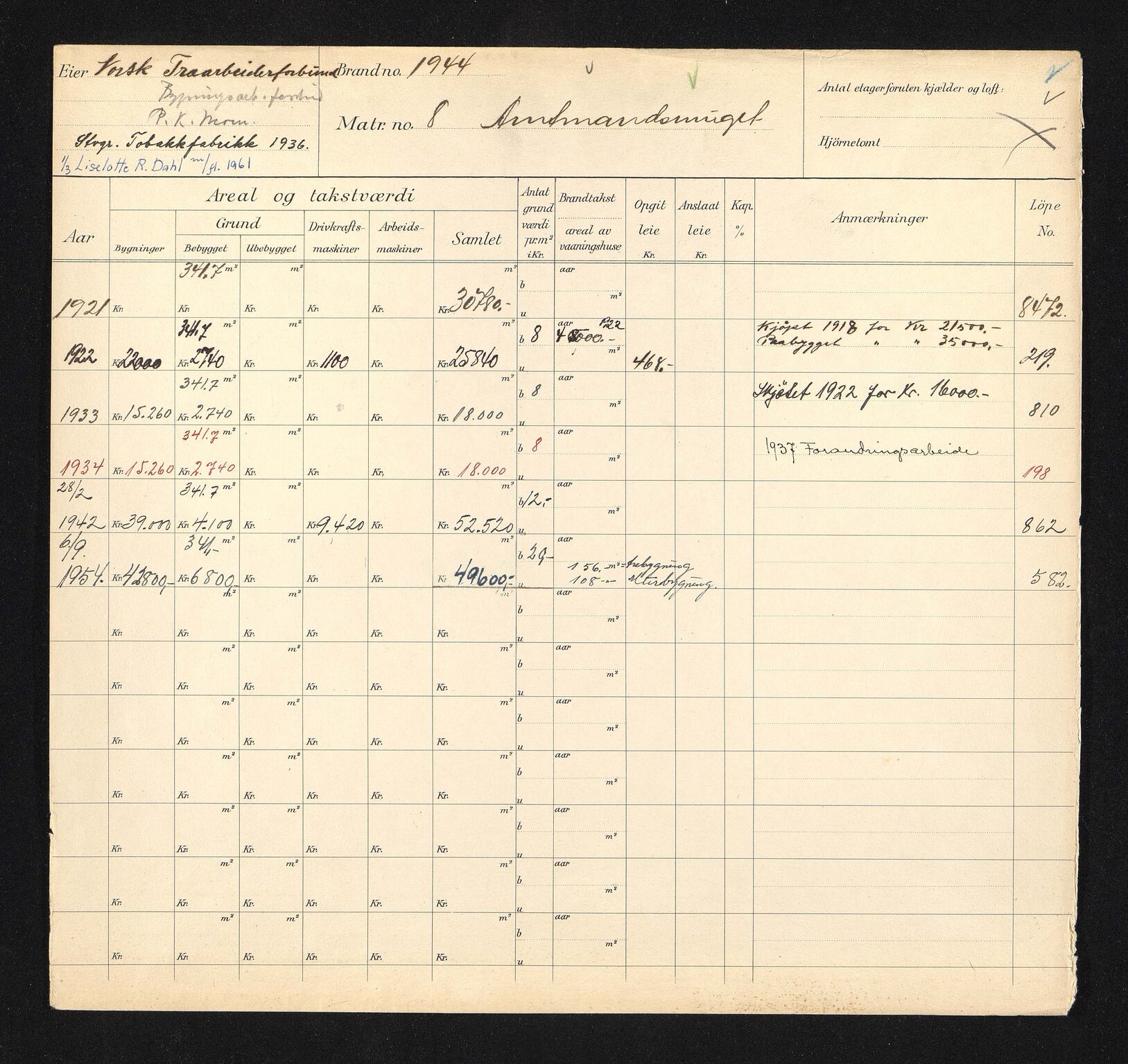 Stavanger kommune. Skattetakstvesenet, BYST/A-0440/F/Fa/Faa/L0001/0007: Skattetakstkort / Amtmannssmauet 6 - Andasmauet 18