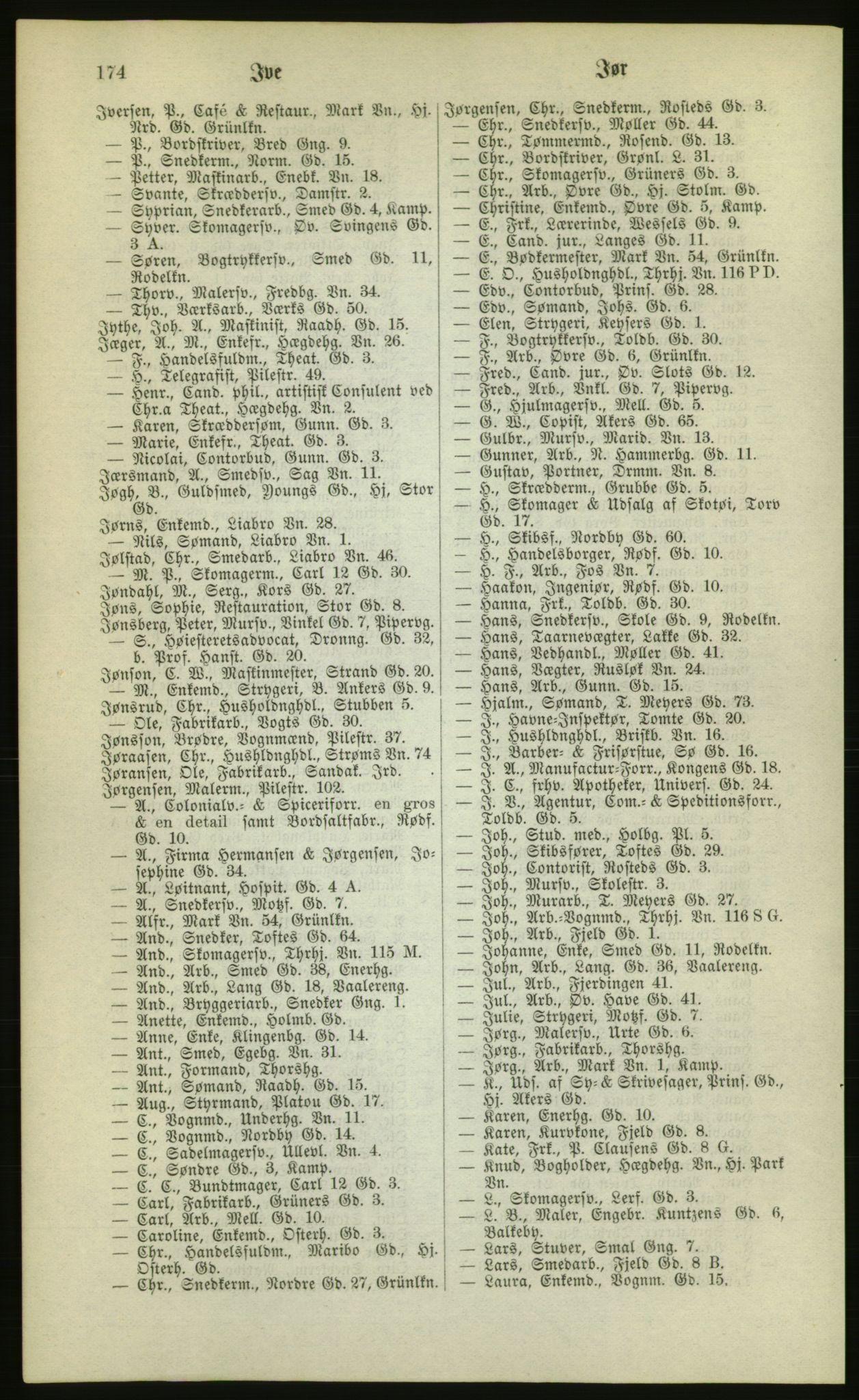 Kristiania/Oslo adressebok, PUBL/-, 1880, p. 174