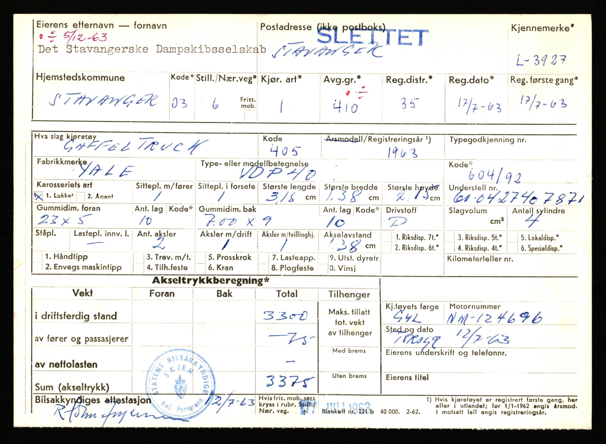 Stavanger trafikkstasjon, AV/SAST-A-101942/0/F/L0011: L-3700 - L-4199, 1930-1971, p. 1299