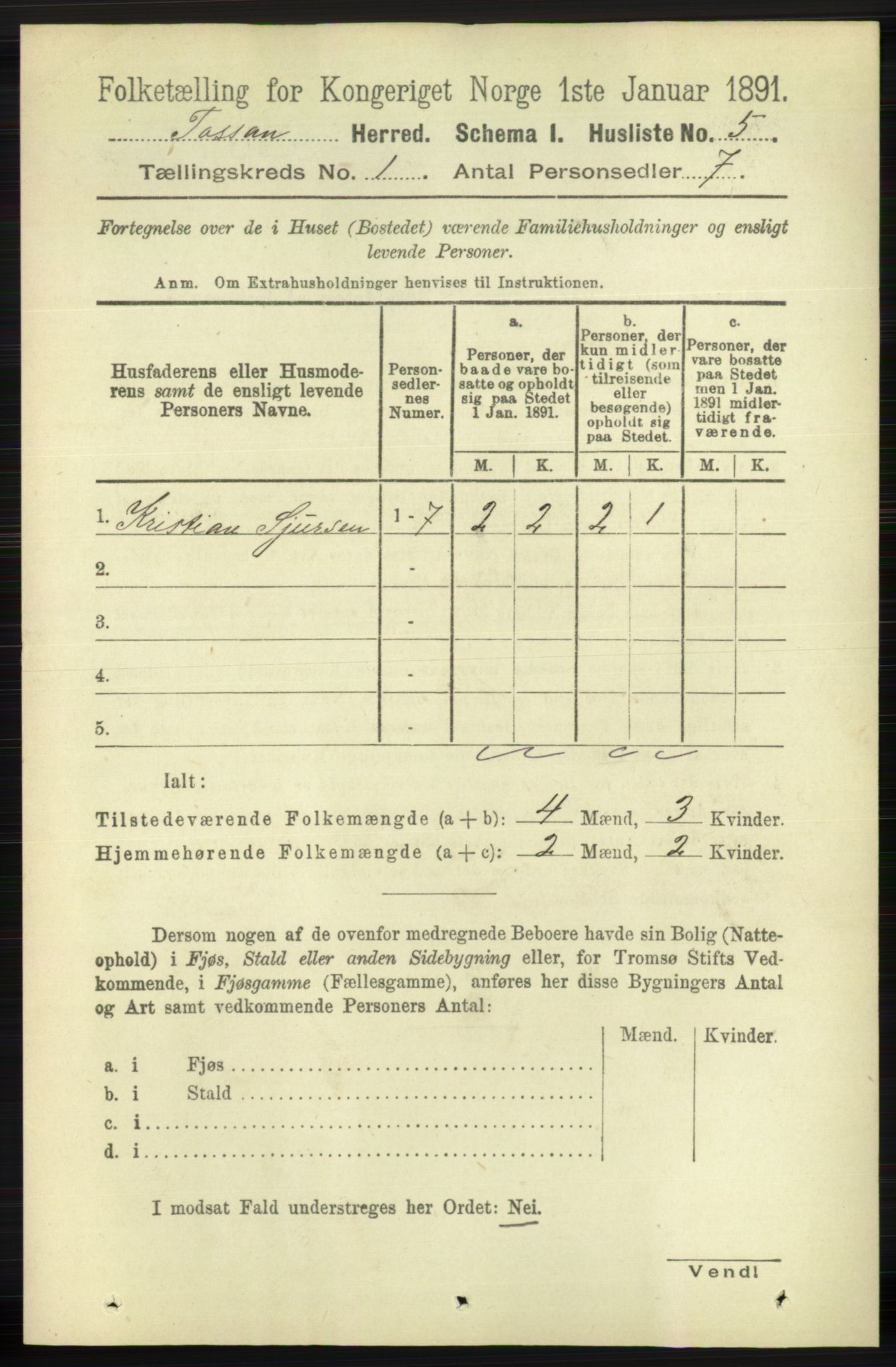 RA, 1891 census for 1129 Forsand, 1891, p. 40