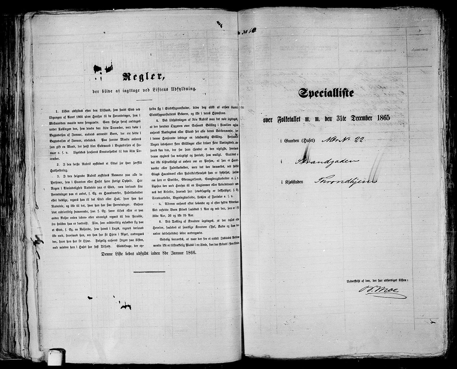 RA, 1865 census for Trondheim, 1865, p. 154