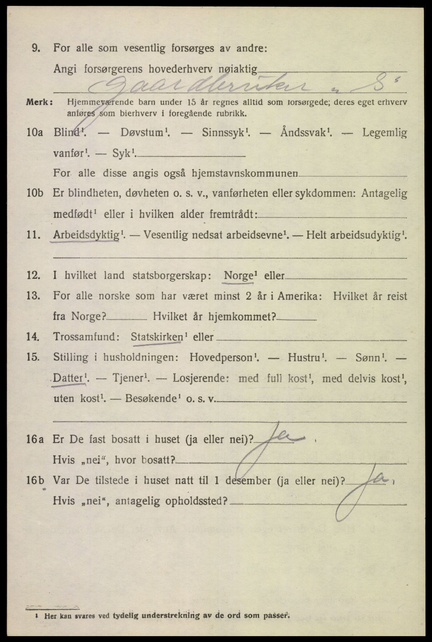 SAK, 1920 census for Kvinesdal, 1920, p. 1816