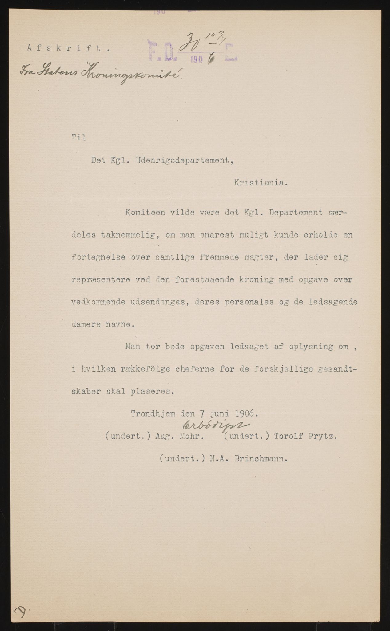 Utenriksdepartementet, RA/S-2259, 1894-1906, p. 273