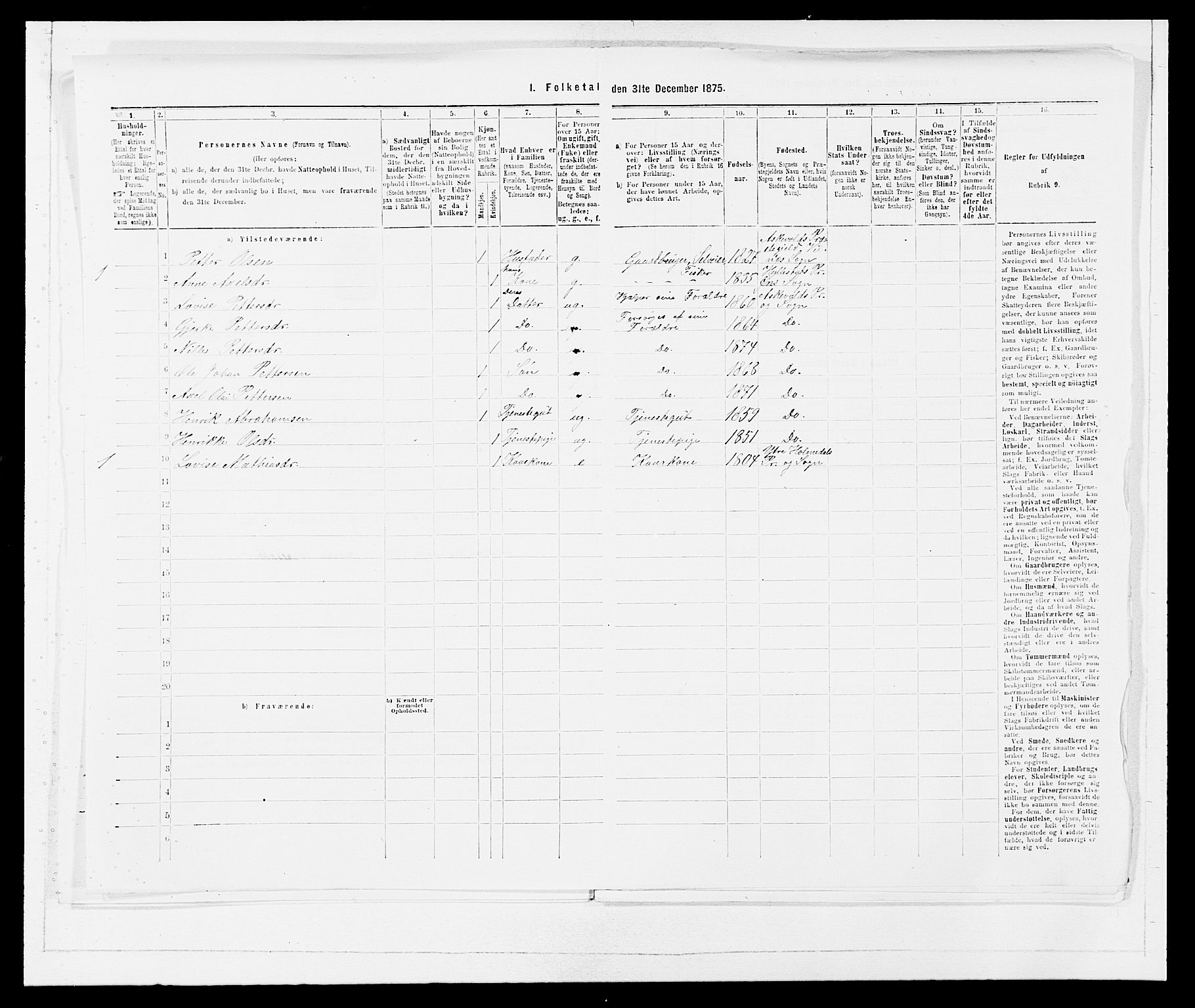 SAB, 1875 census for 1428P Askvoll, 1875, p. 464