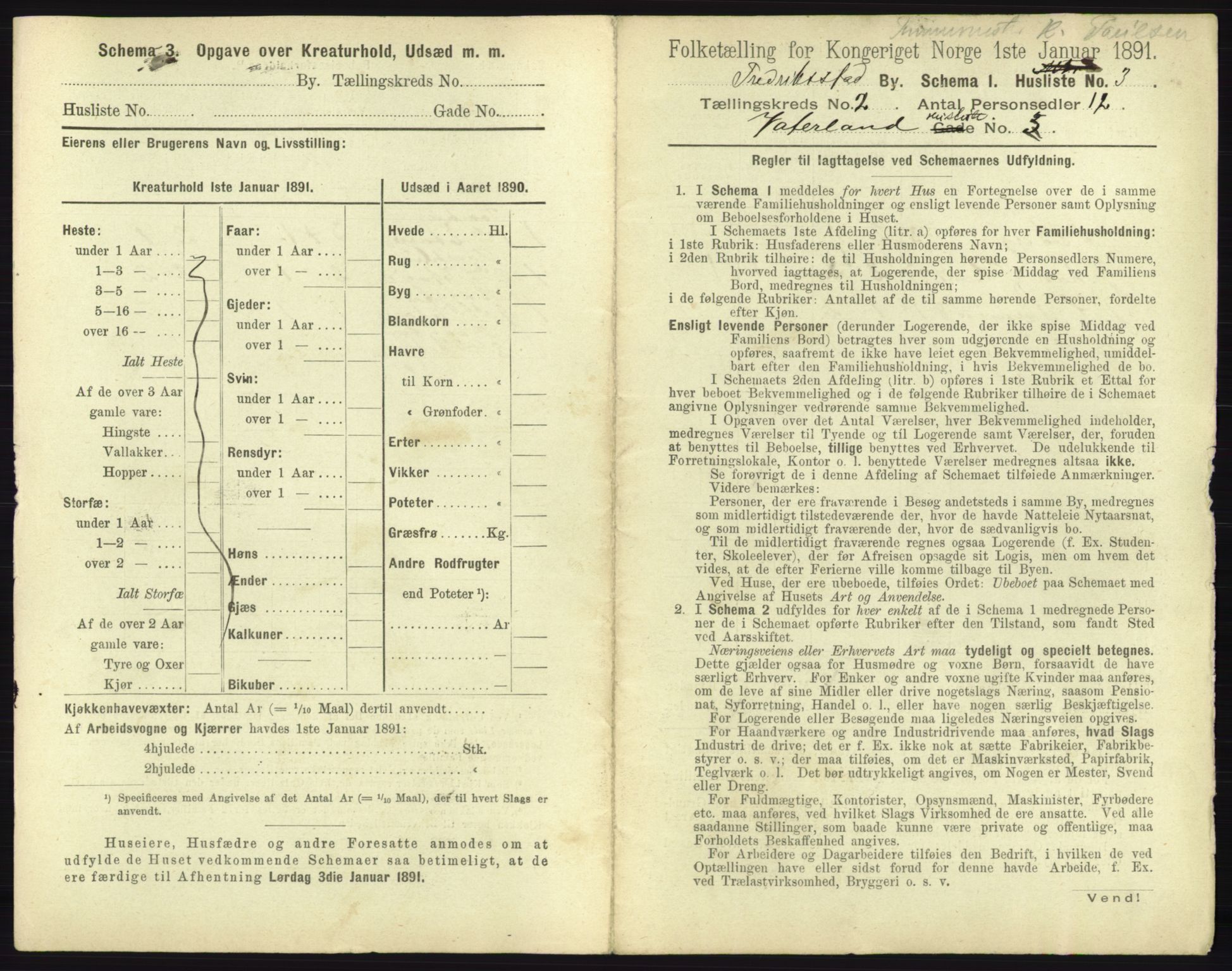 RA, 1891 census for 0103 Fredrikstad, 1891, p. 484