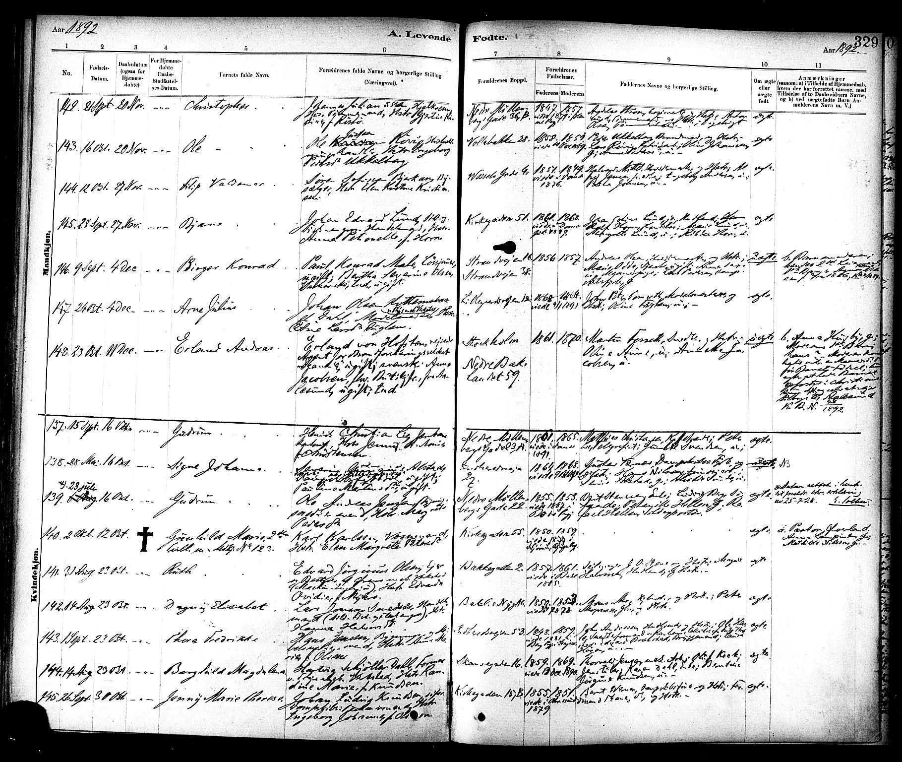 Ministerialprotokoller, klokkerbøker og fødselsregistre - Sør-Trøndelag, AV/SAT-A-1456/604/L0188: Parish register (official) no. 604A09, 1878-1892, p. 329