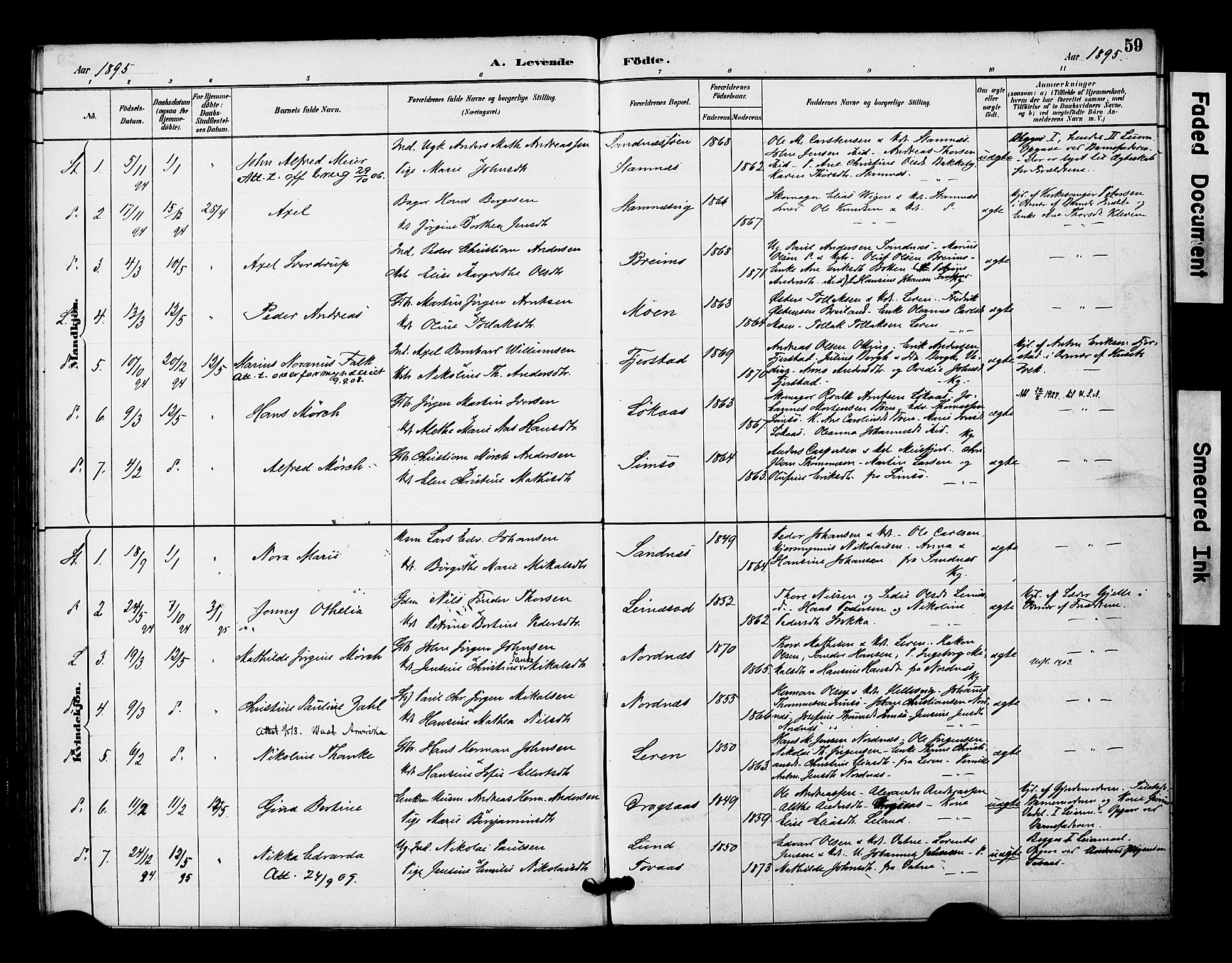 Ministerialprotokoller, klokkerbøker og fødselsregistre - Nordland, AV/SAT-A-1459/831/L0471: Parish register (official) no. 831A02, 1886-1901, p. 59