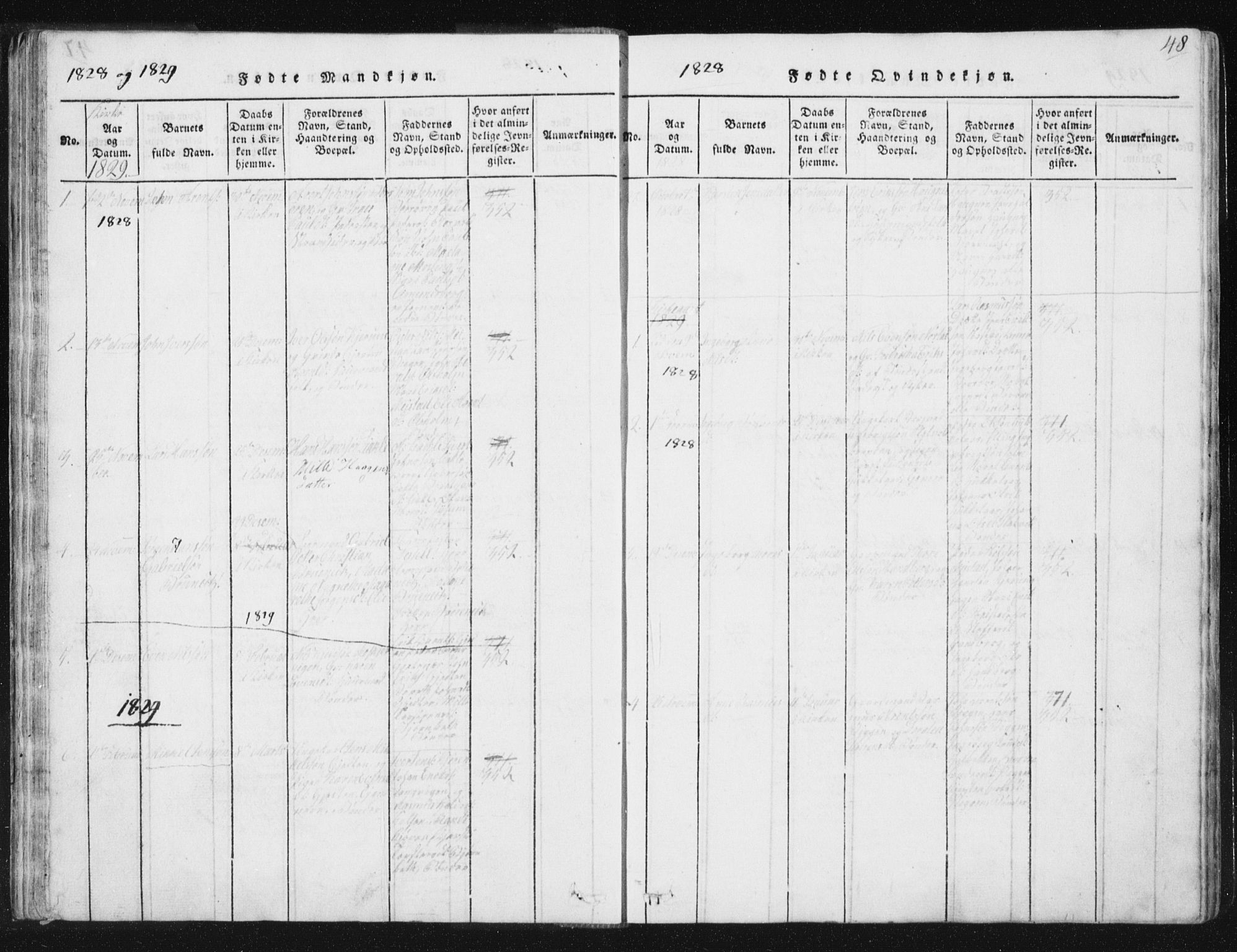 Ministerialprotokoller, klokkerbøker og fødselsregistre - Sør-Trøndelag, AV/SAT-A-1456/665/L0770: Parish register (official) no. 665A05, 1817-1829, p. 48