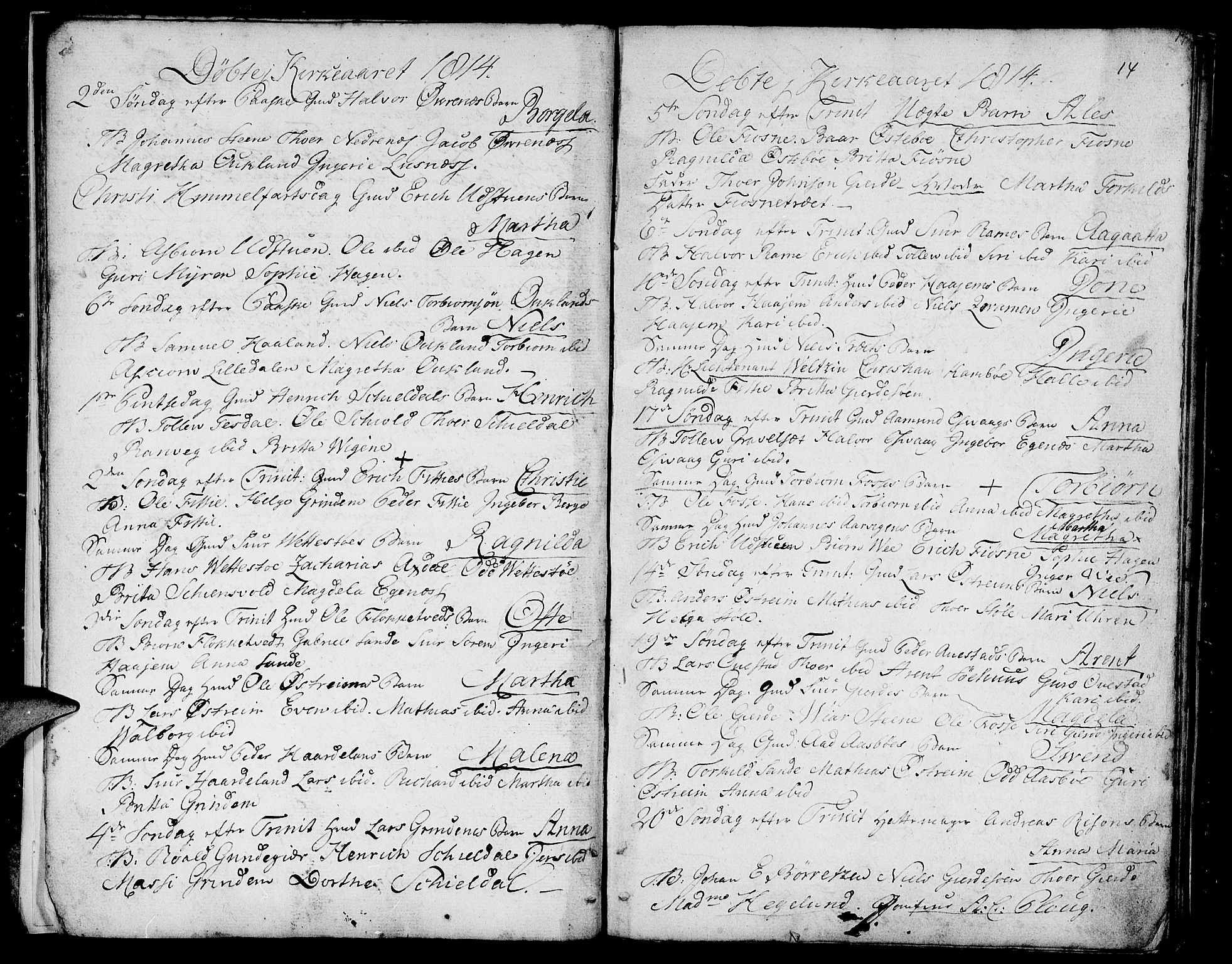 Etne sokneprestembete, AV/SAB-A-75001/H/Haa: Parish register (official) no. A 5, 1808-1817, p. 14