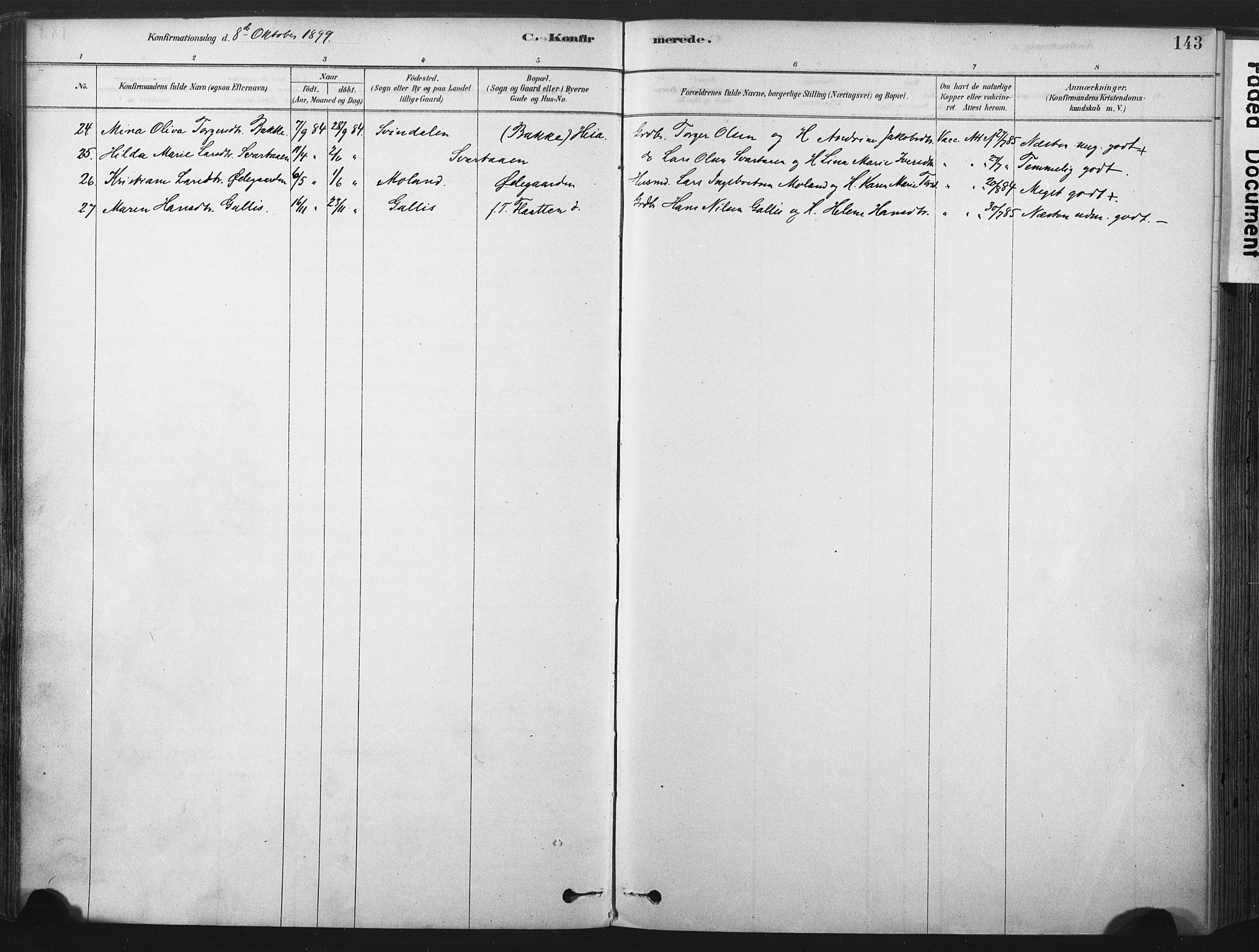 Andebu kirkebøker, SAKO/A-336/F/Fa/L0007: Parish register (official) no. 7, 1878-1899, p. 143