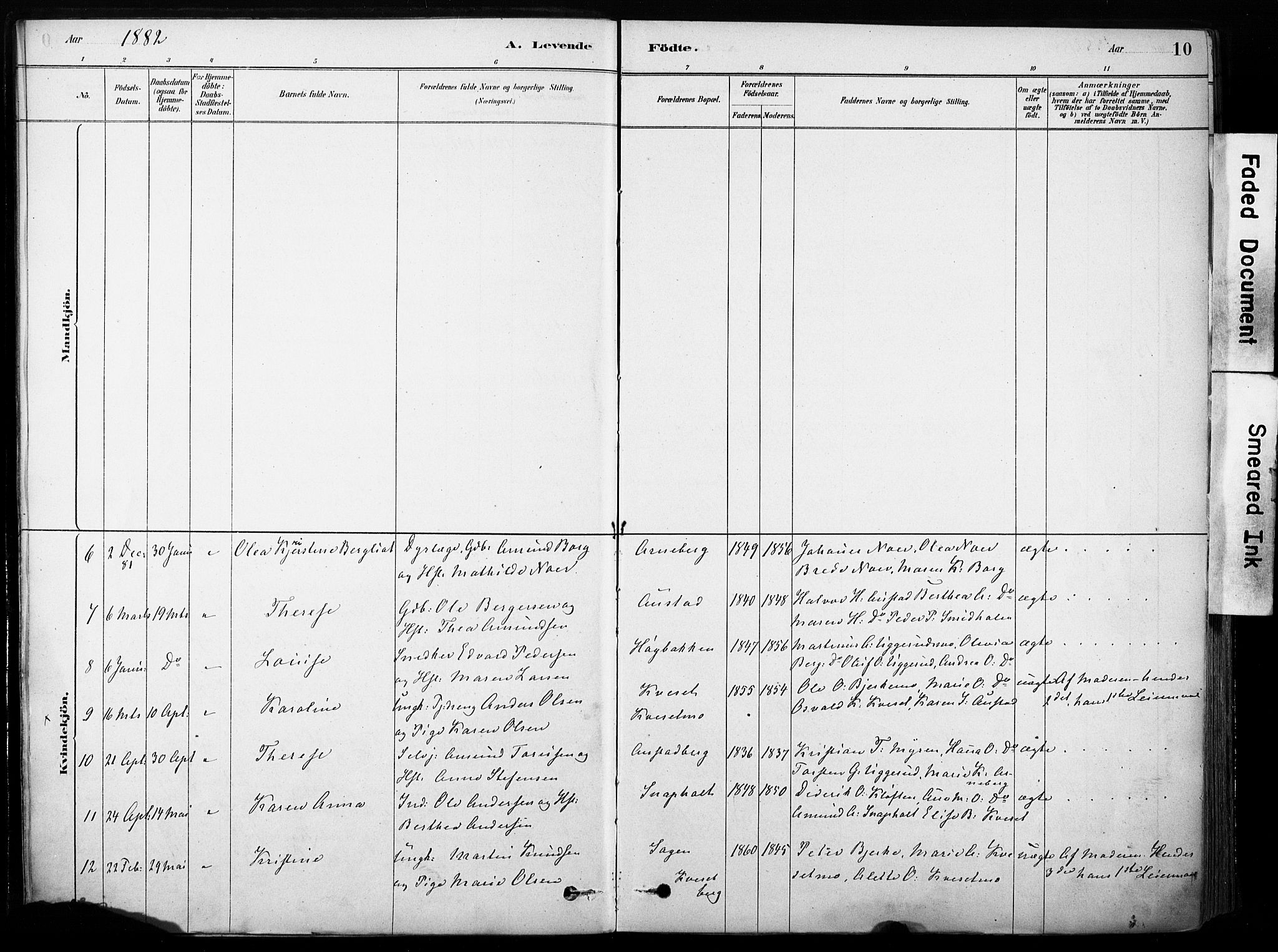 Hof prestekontor, AV/SAH-PREST-038/H/Ha/Haa/L0011: Parish register (official) no. 11, 1879-1911, p. 10