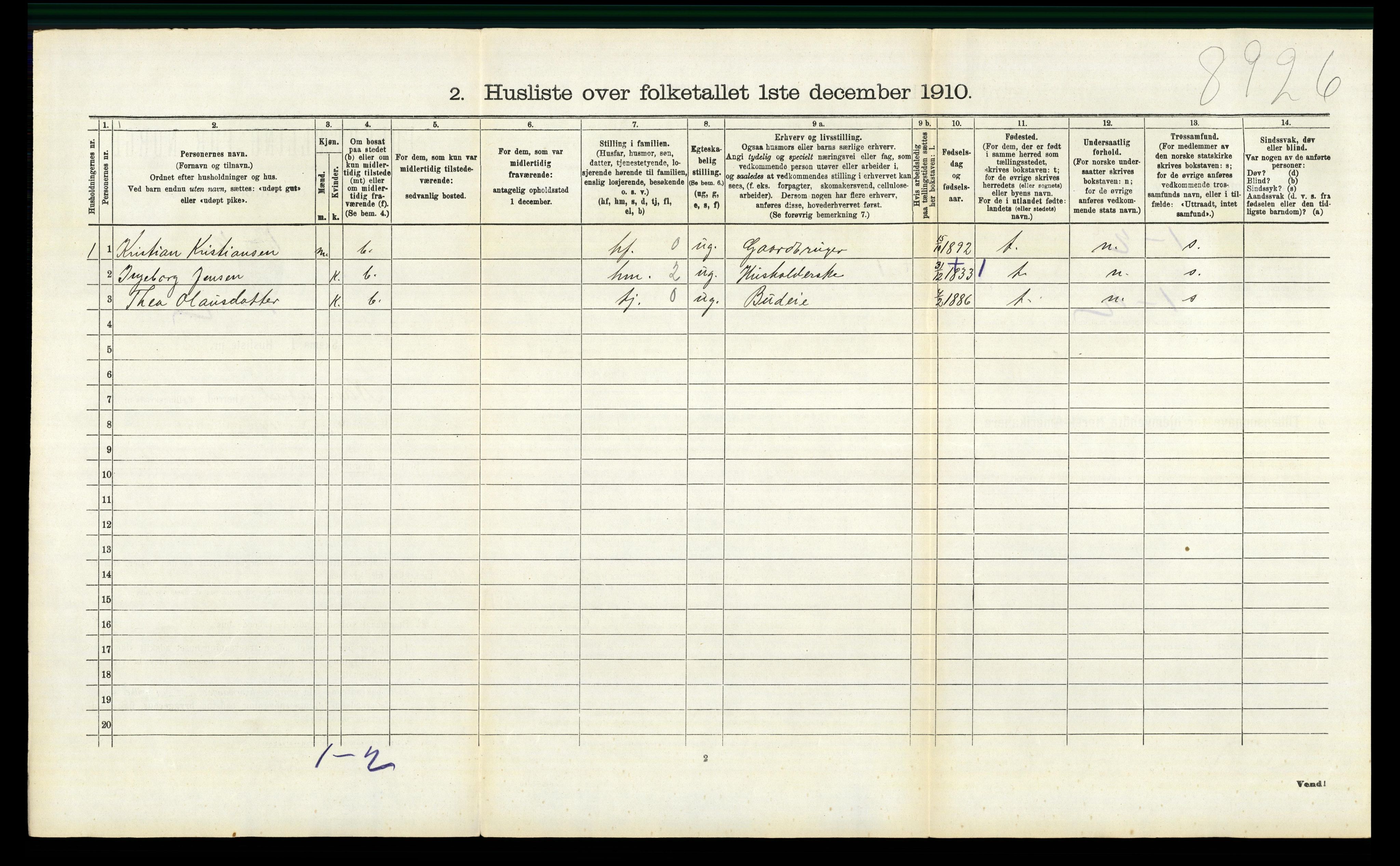 RA, 1910 census for Nannestad, 1910, p. 514